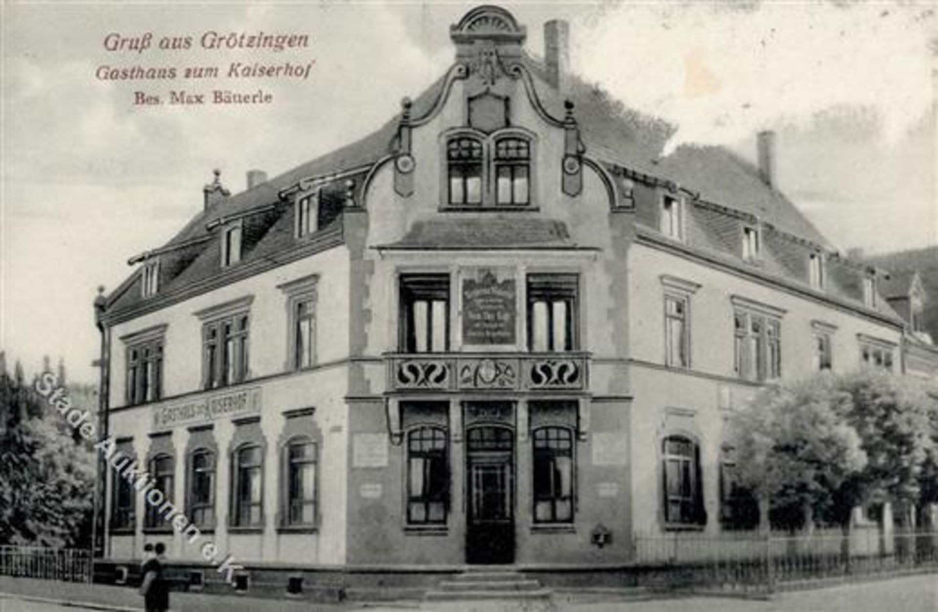 Grötzingen (7500) Gasthaus zum Kaiserhof II (Abschürfungen VS)Dieses Los wird in einer online-