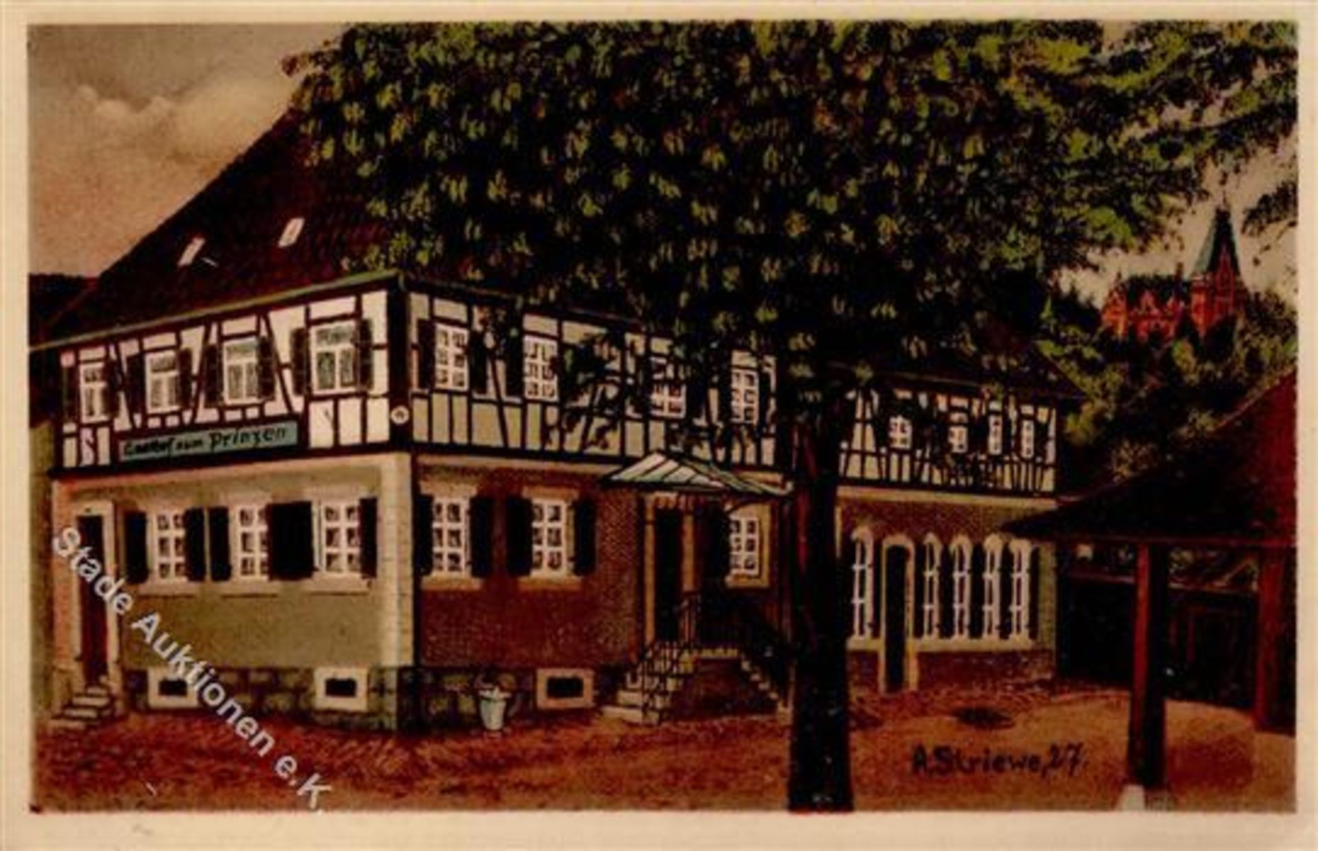 Kappelrodeck (7594) Gasthaus zum Prinzen sign. A. Striewe IDieses Los wird in einer online-Auktion