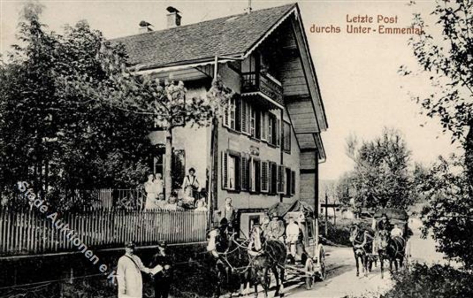 Dietlikon (8305) Schweiz Letzte Post durchs Unter-Emmental Postamt Postkutsche 1914 IDieses Los wird