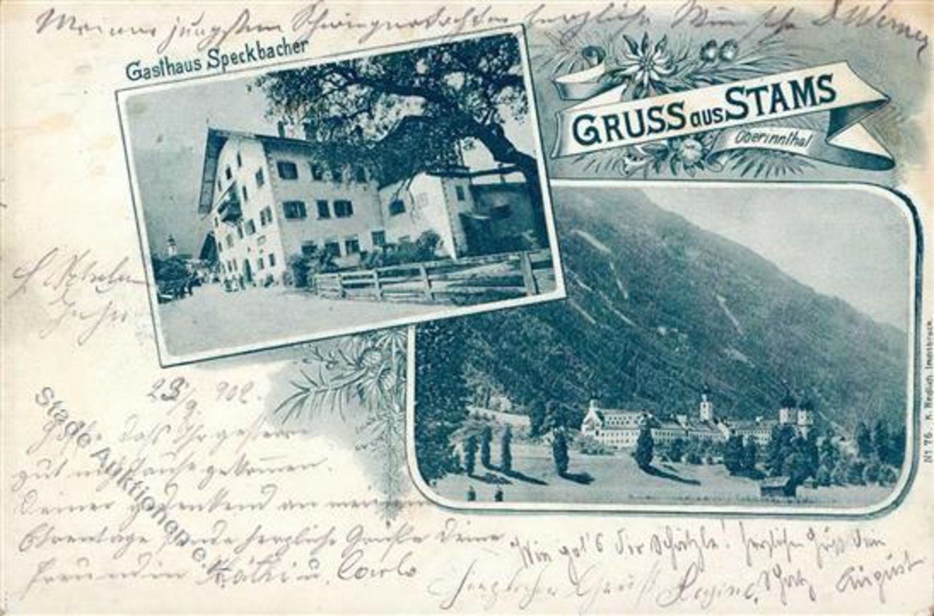 Stams (6422) Österreich Gasthaus Speckbacher 1902 I-IIDieses Los wird in einer online-Auktion ohne