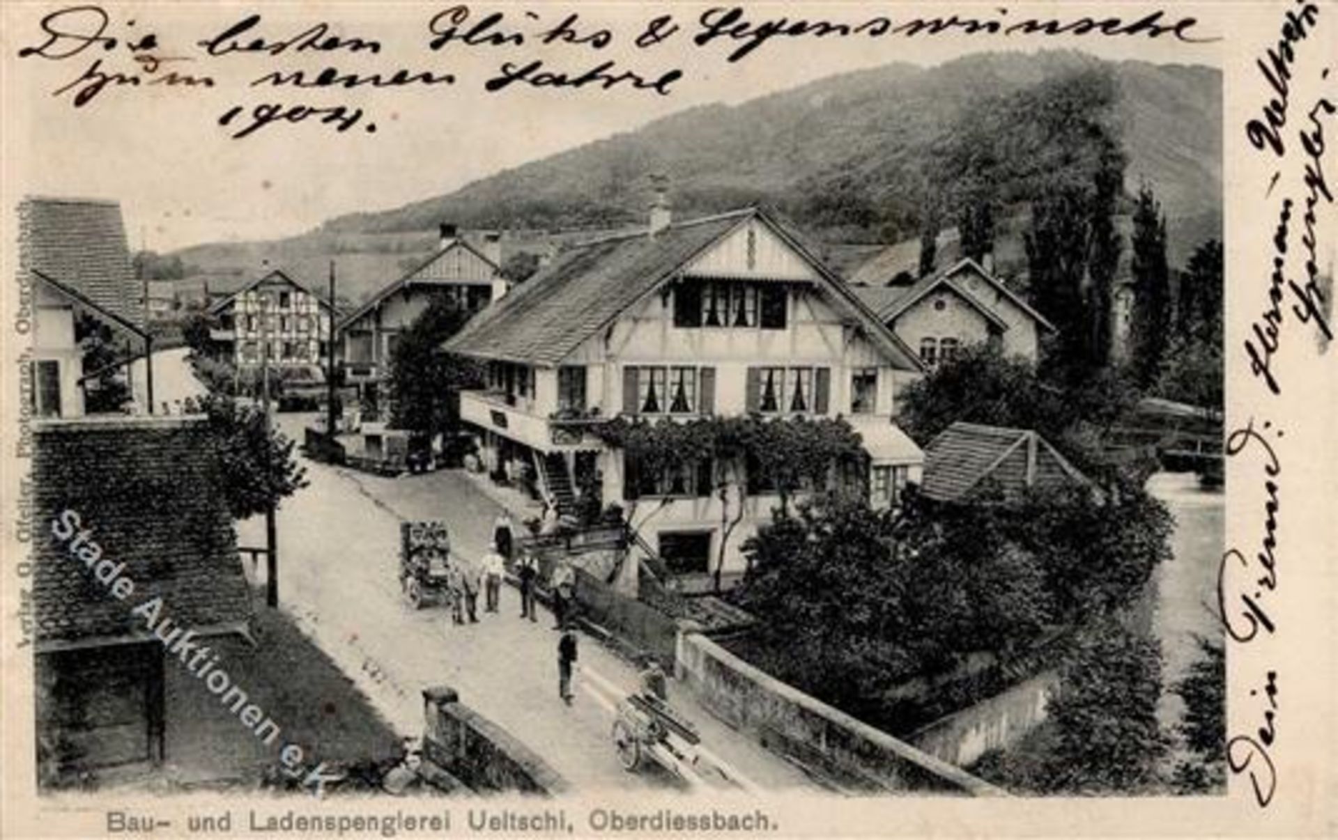 Oberdiessbach (3672) Schweiz Handlung Ueltschi Dorfstraße 1903 I-II (Ecken abgestoßen)Dieses Los