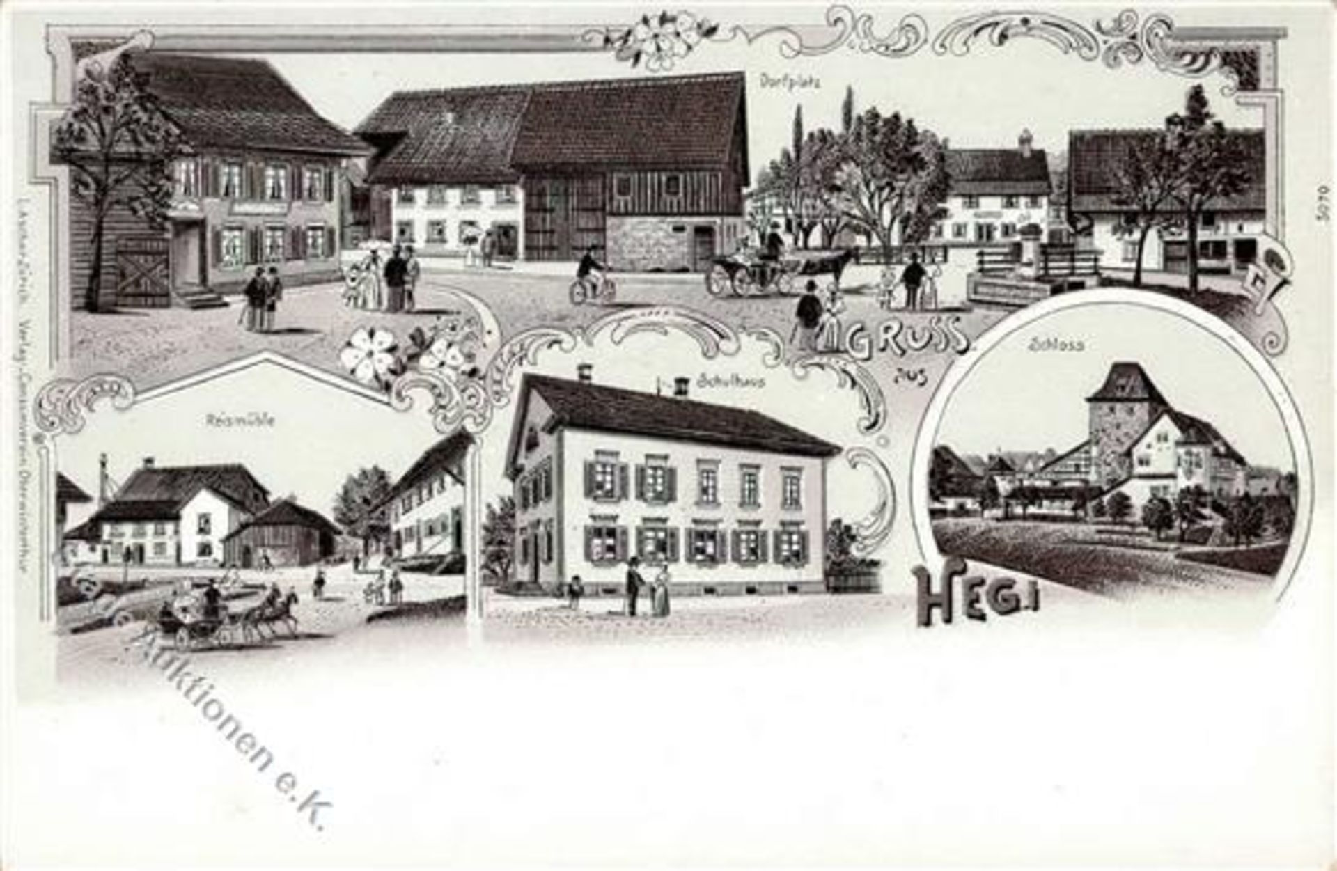 Hegi (8409) Schweiz Gasthaus Reismühle Lithographie I-Dieses Los wird in einer online-Auktion ohne