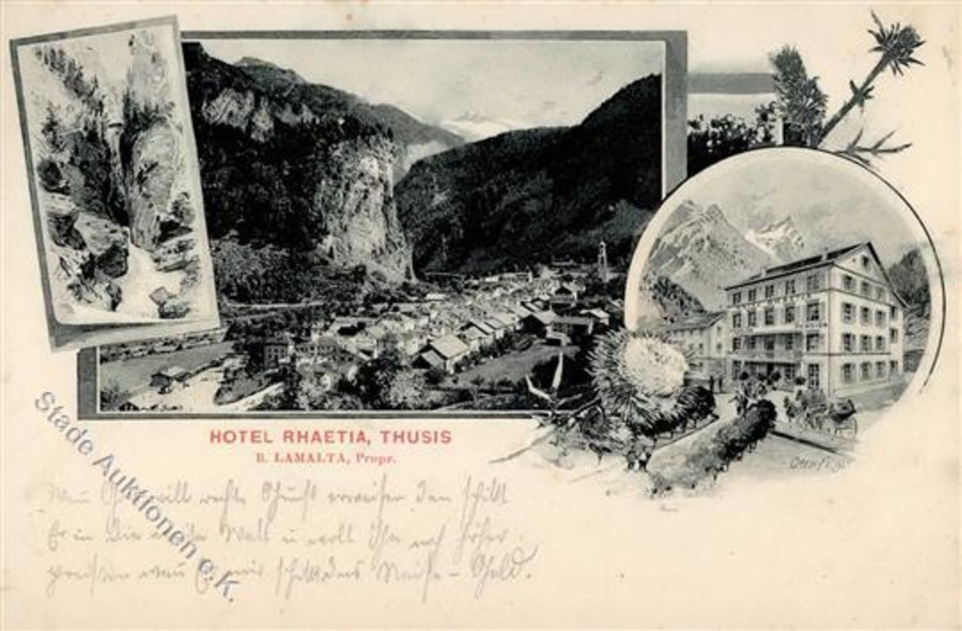 Thusis (7430) Schweiz Hotel Rheatia I-Dieses Los wird in einer online-Auktion ohne Publikum