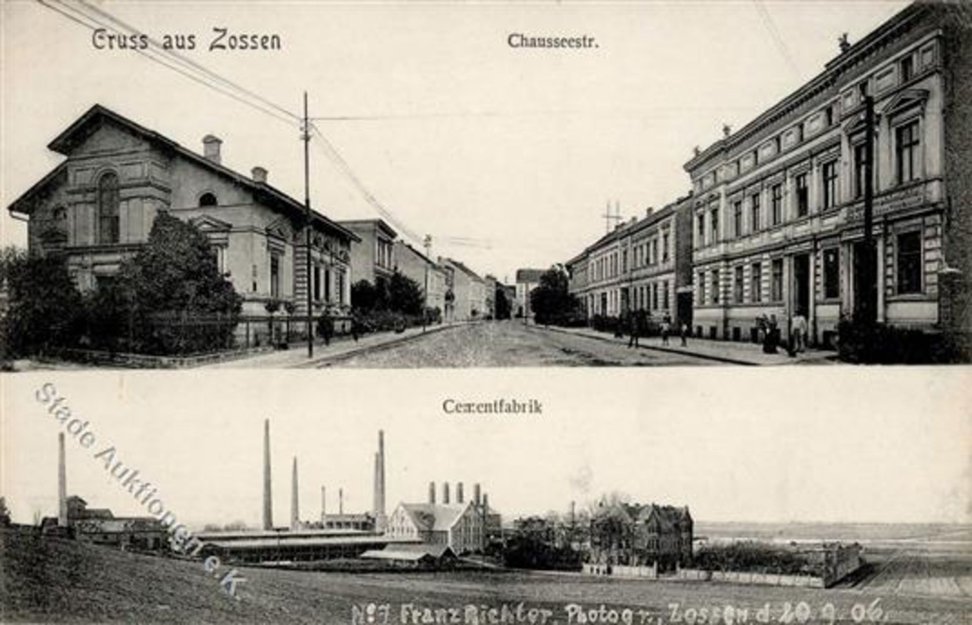 Zossen (O1630) Chausseestraße Zementfabrik 1907 I-IIDieses Los wird in einer online-Auktion ohne