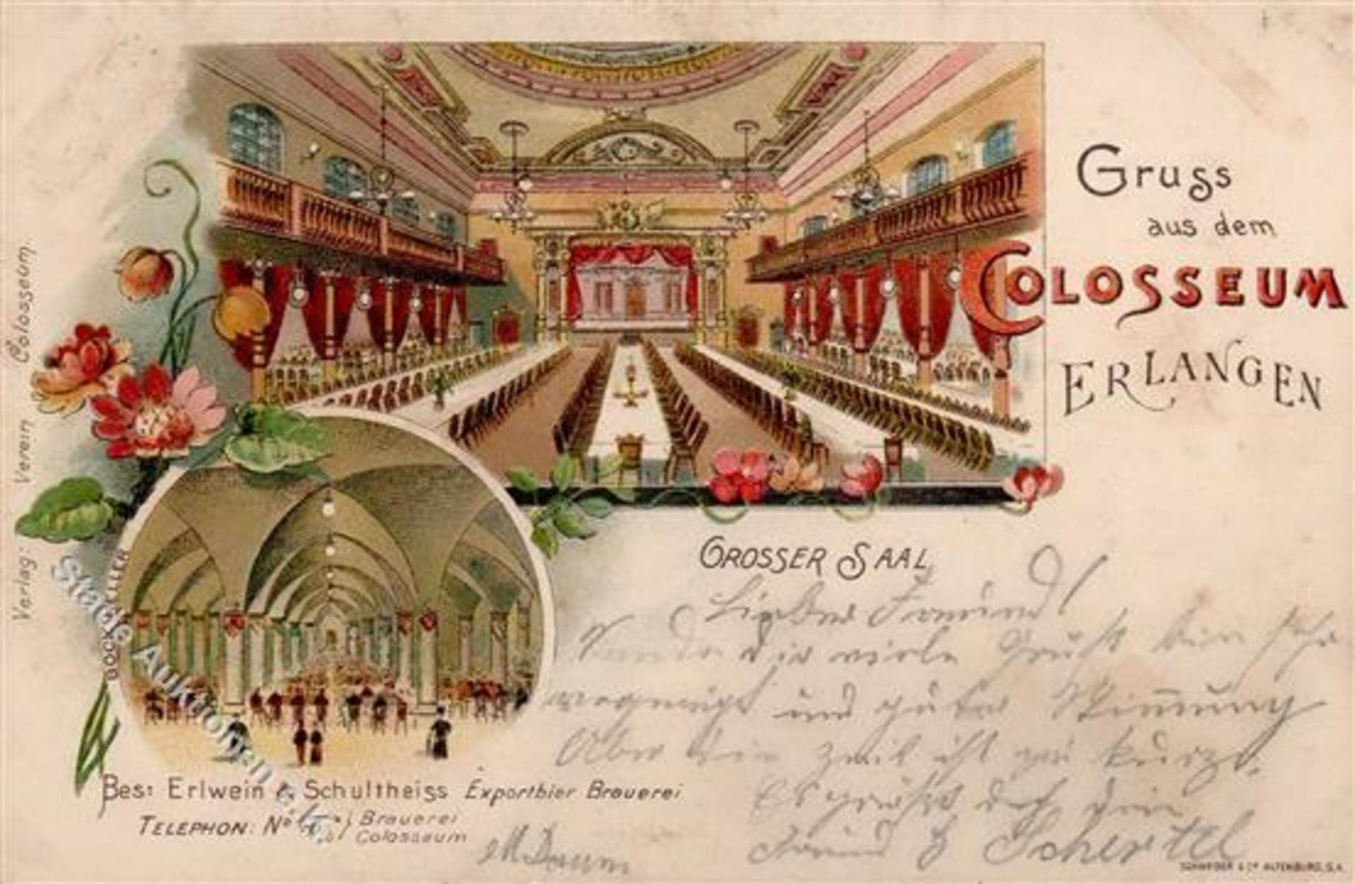 Erlangen (8520) Gasthaus Colosseum 1900 I-IIDieses Los wird in einer online-Auktion ohne Publikum