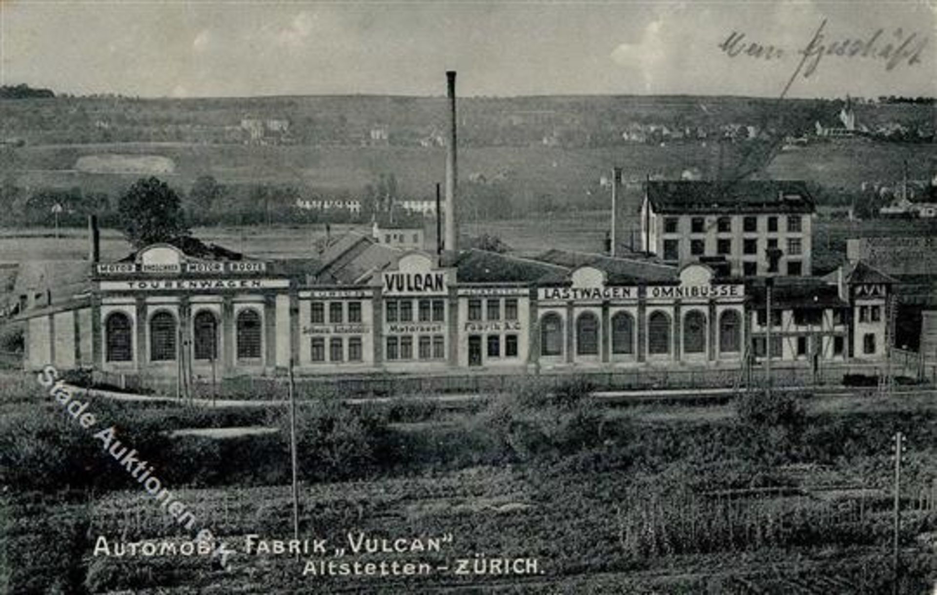 Altstetten (8000) Schweiz Automobilfabrik Vulcan Möbelfabrik Ausstellung 1907 II (Stauchung)Dieses