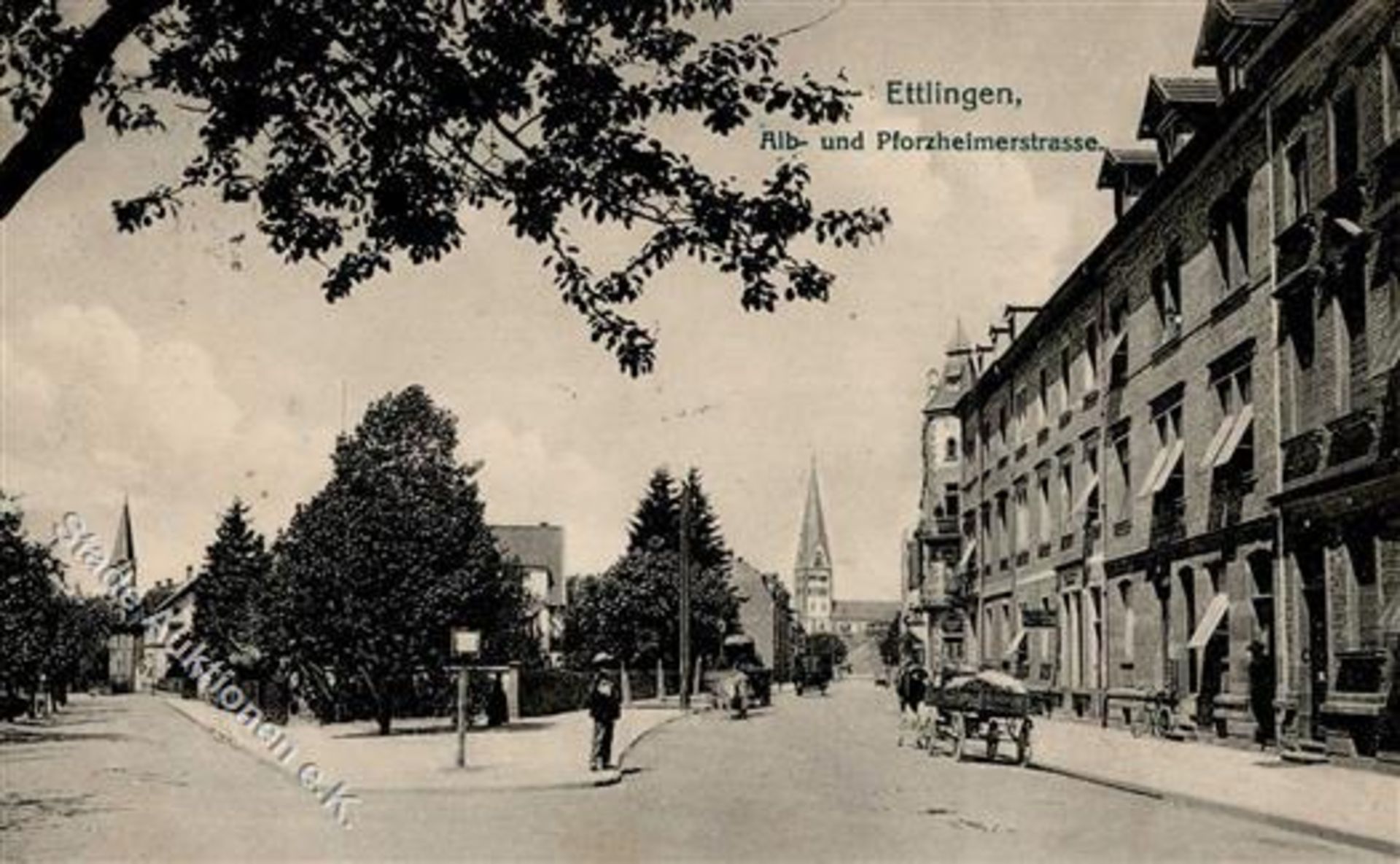Ettlingen (7505) Alb-und Pforzheimerstrasse 1916 I-II (Ecken abgestossen)Dieses Los wird in einer