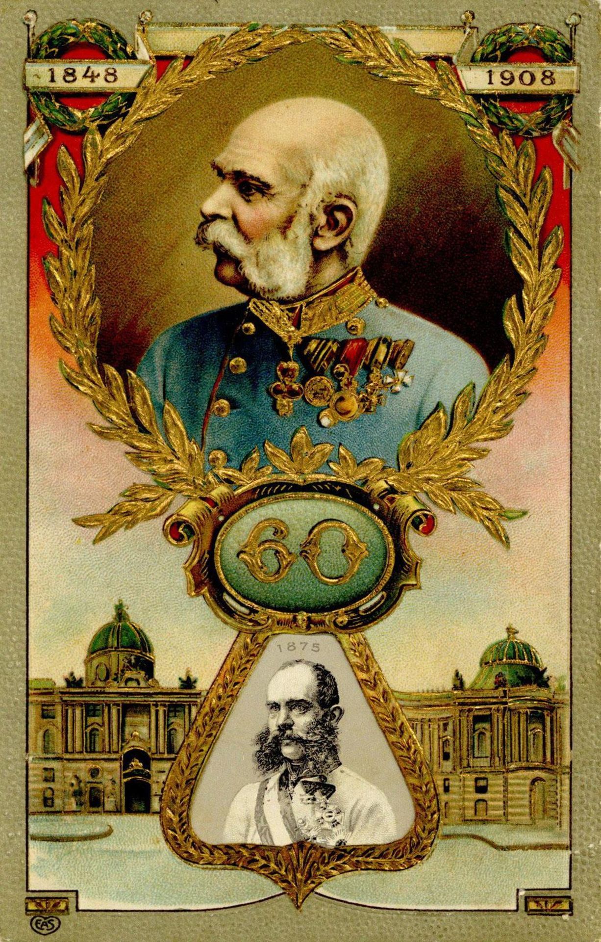 Ansichtskarten,Sonderkarten,Mechanische Karten/PuzzleMechanik-Karte Kaiser Franz Joseph I. Dreh-