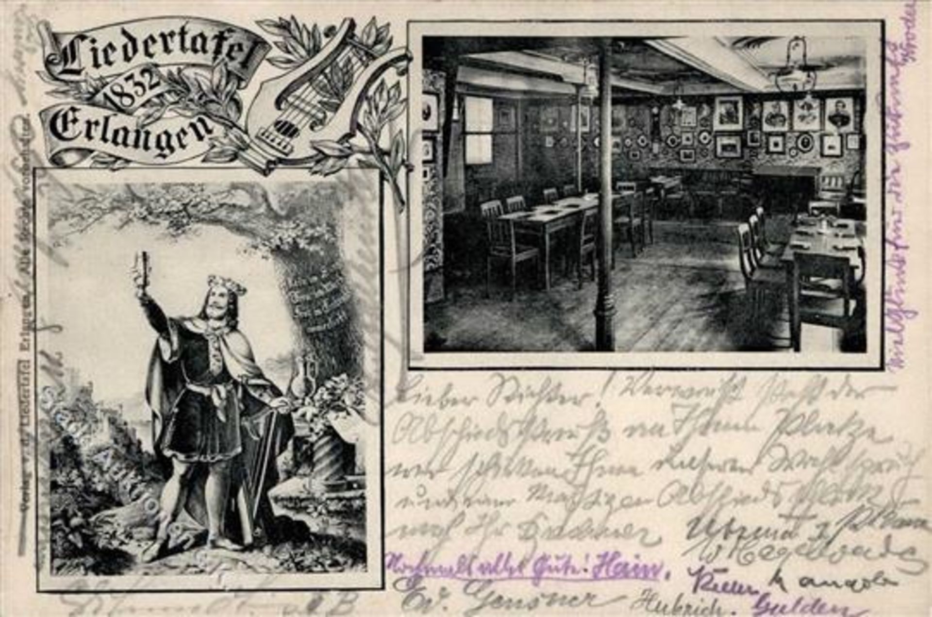 Erlangen (8520) Liedertafel 1832 Gasthaus I-IIDieses Los wird in einer online-Auktion ohne