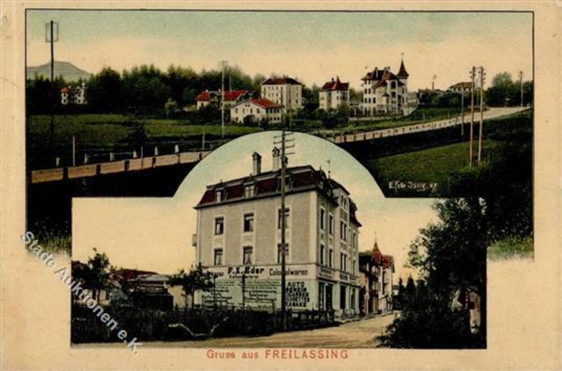Freilassing (8228) Handlung F. X. Eder sign. E. Felle Künstlerkarte 1911 II (Randeinkerbung,