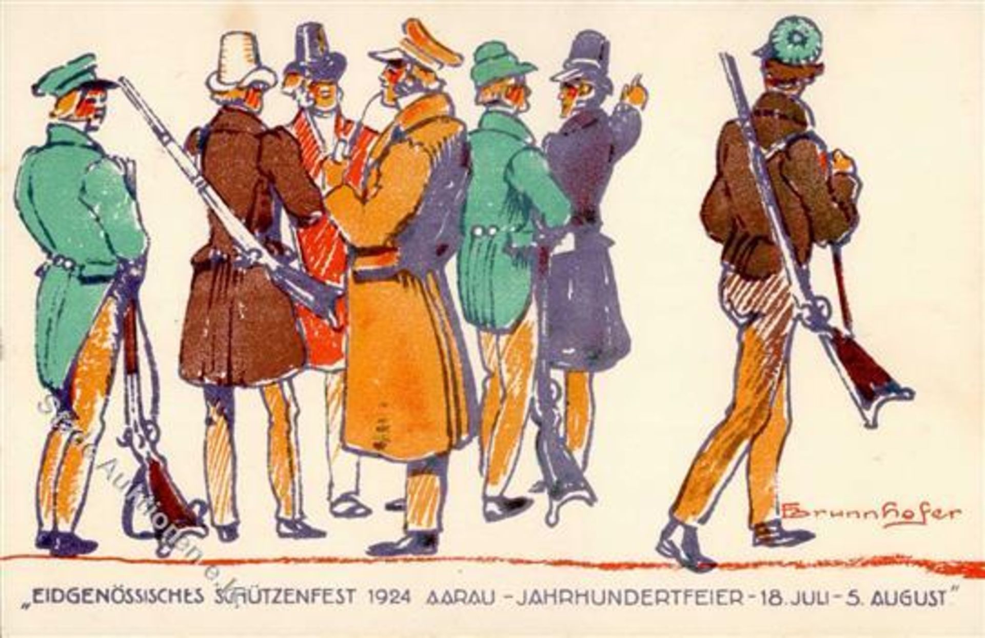 Aarau (5000) Schweiz Eidgenössisches Schützenfest 1924 und Jahrhundertfeier 18. Juli bis 5. August