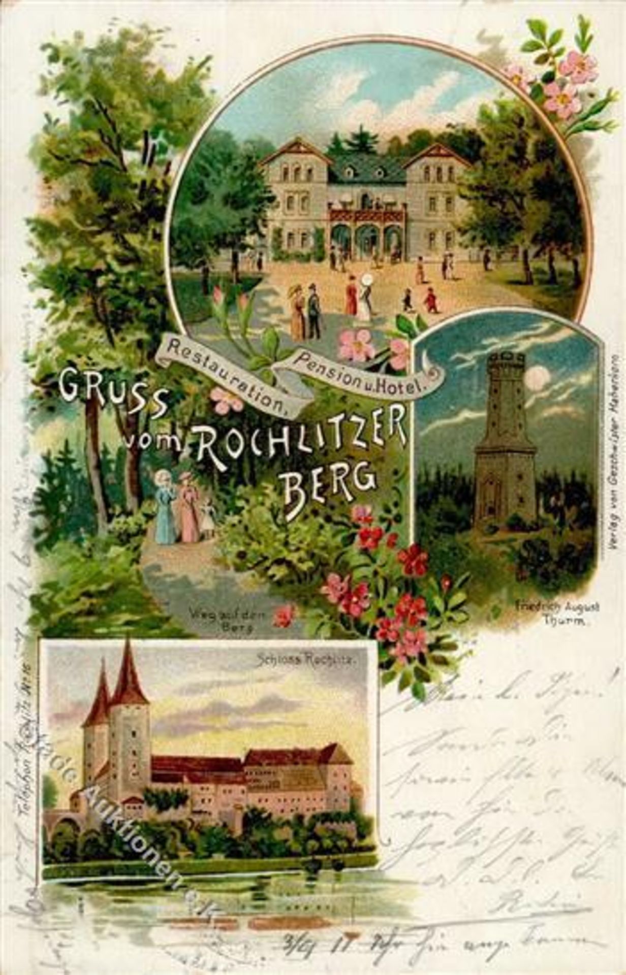 Rochlitz (o-9290) Gruss vom Rochlitzer Berg 1898 I-Dieses Los wird in einer online-Auktion ohne