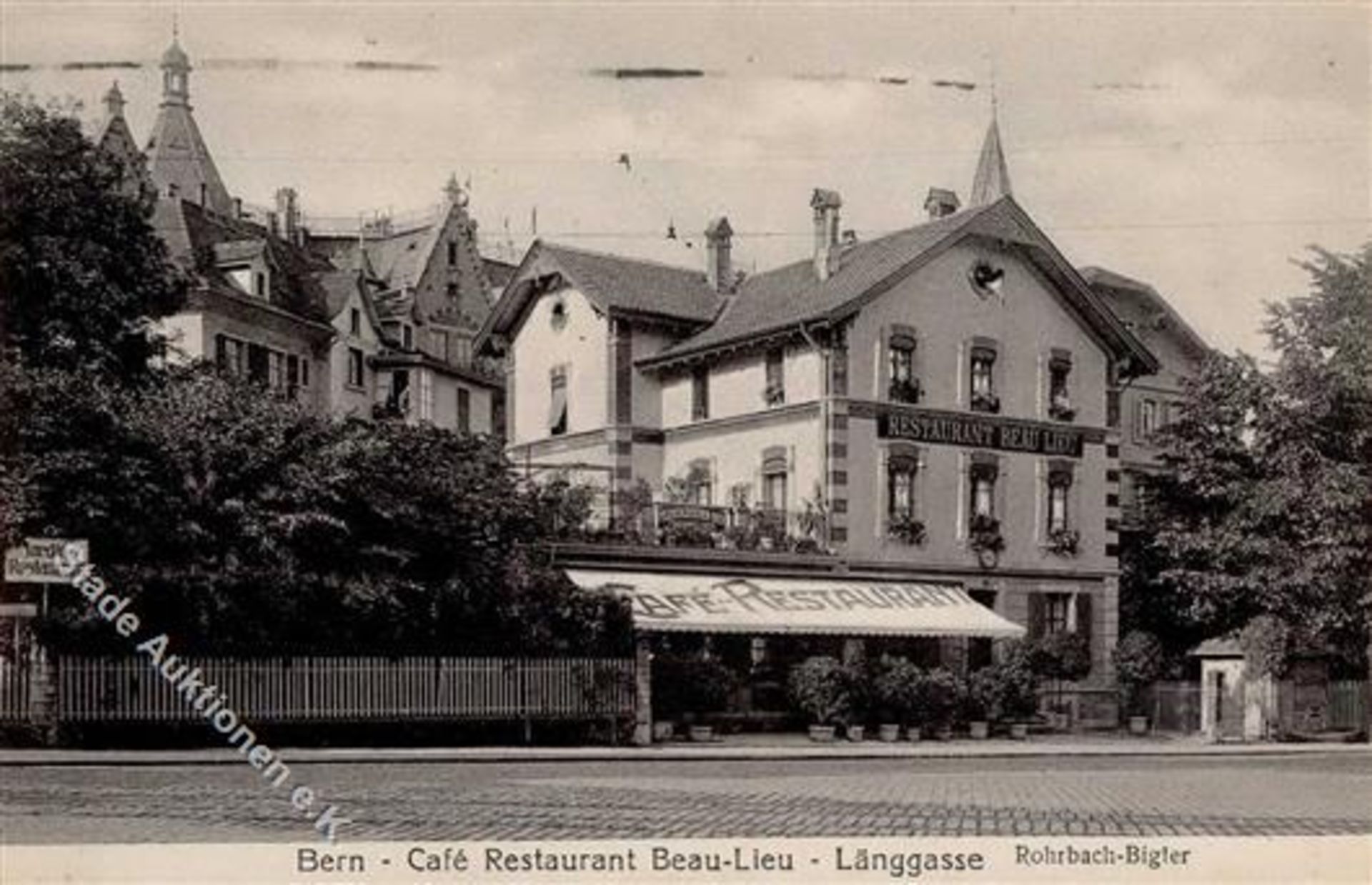 Bern (3000) Schweiz Cafe Gasthaus Beau-Lieu Länggasse Rohrbach-Bigler I-II (Ecken abgestoßen)