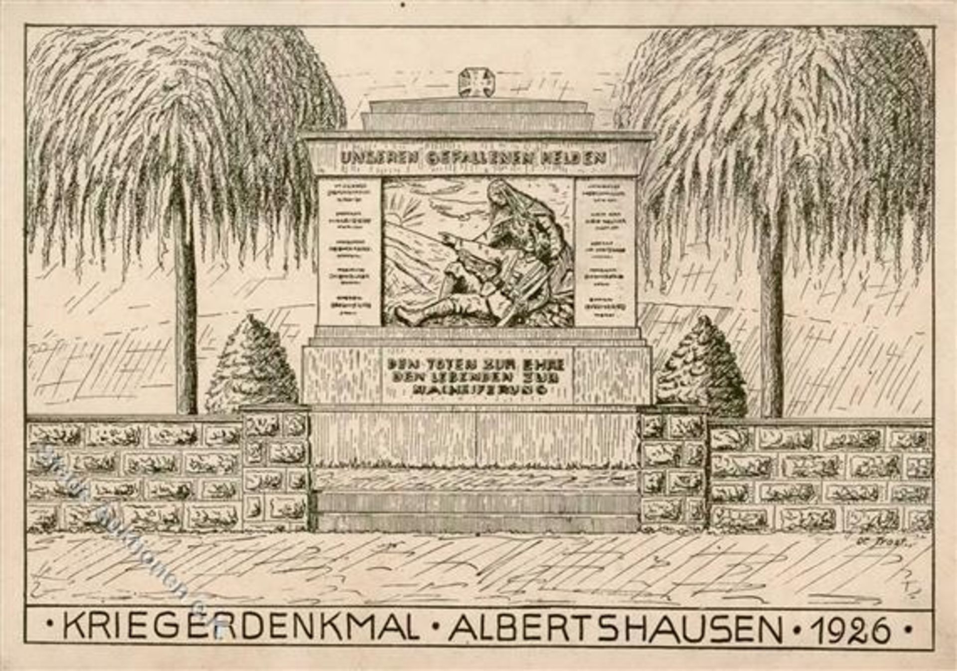 Albertshausen (8701) Kriegerdenkmal sign. Trost II (Stauchungen)Dieses Los wird in einer online-