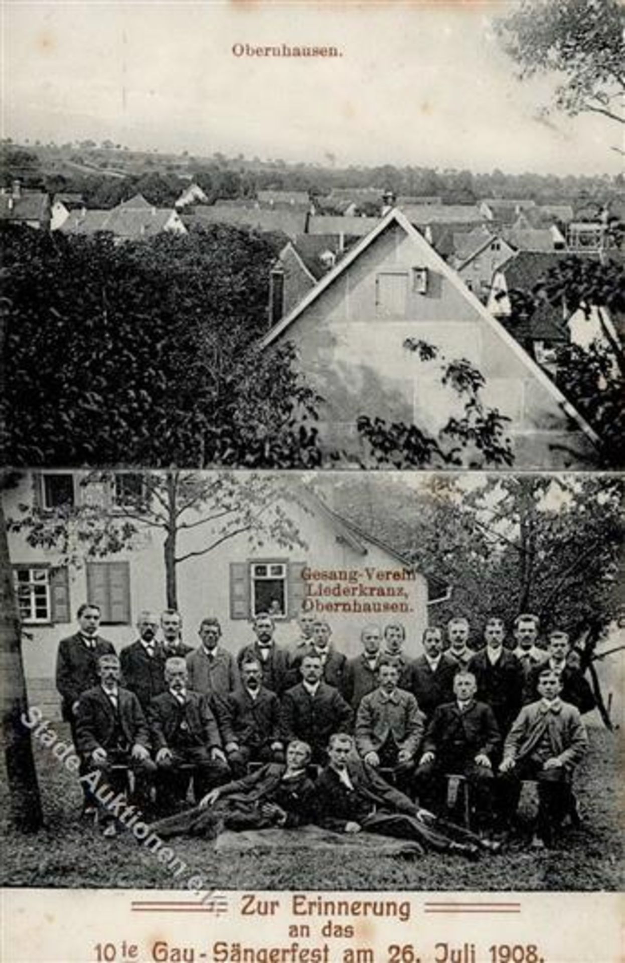 Birkenfeld (7534) Obernhausen Zur Erinnerung an das 10. Gau-Sängerfest am 26. Juli 1908 I-Dieses Los