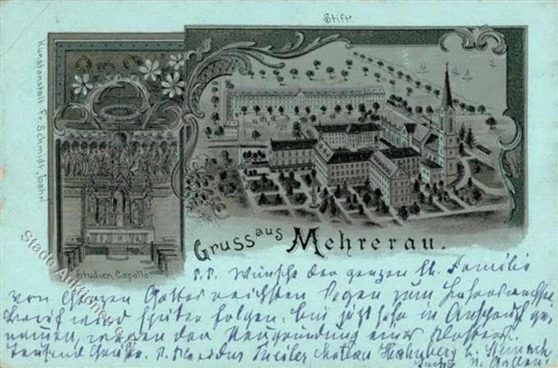 Wettingen (Aargau) Gruss aus Mehrerau, Marke entfernt, 1901 I-IIDieses Los wird in einer online-