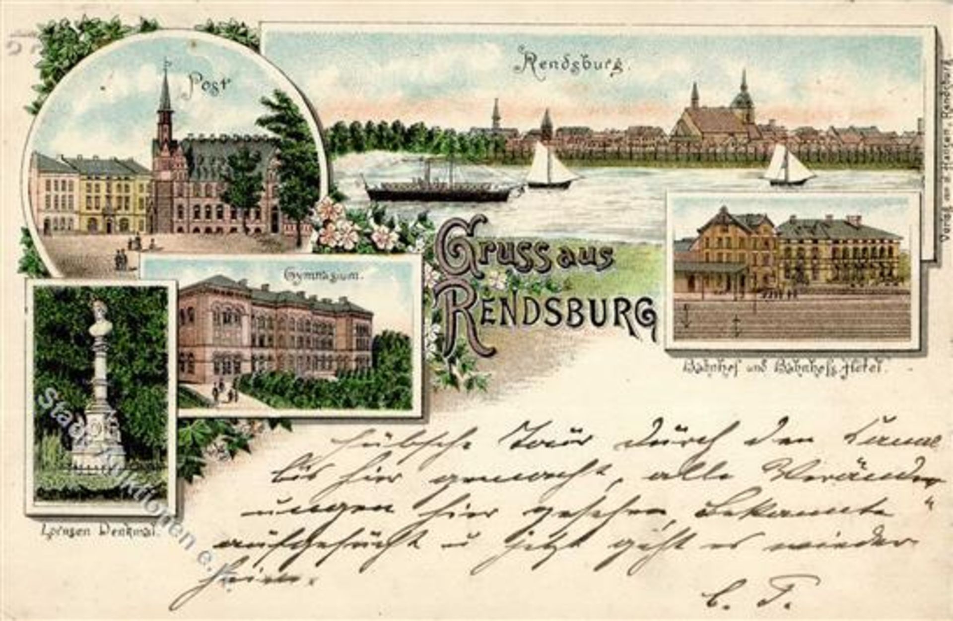 RENDSBURG (2370) - Bahnhof und Bahnhofshotel - 1896! IDieses Los wird in einer online-Auktion ohne