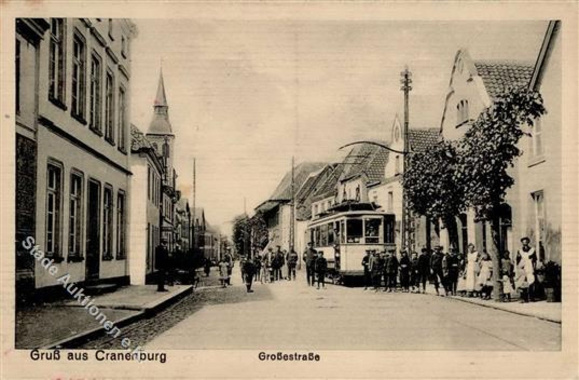 Kranenburg (4193) Großestraße Straßenbahn 1915 I-II (Ecken abgestoßen)Dieses Los wird in einer