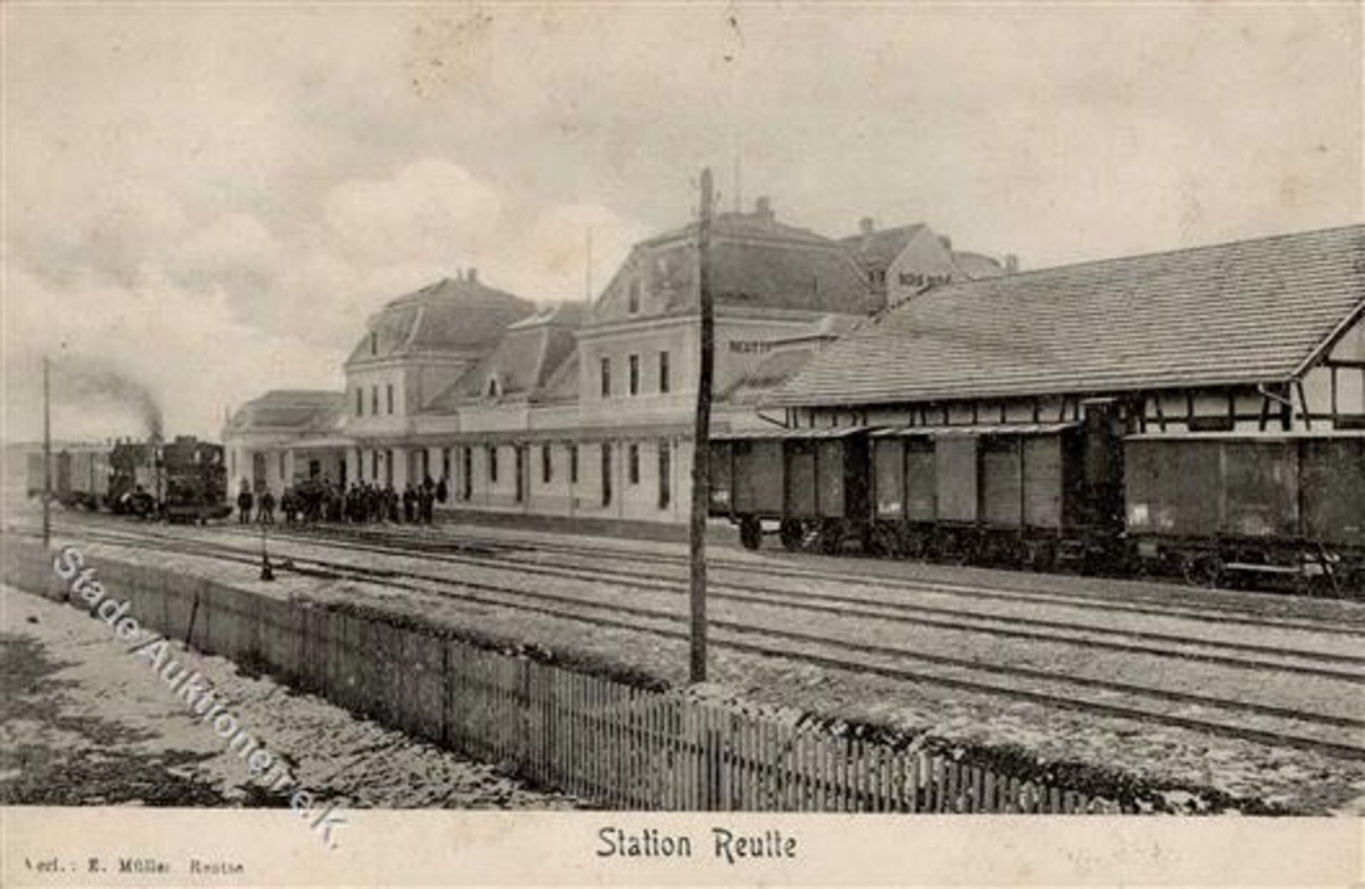Reutte (6600) Österreich Bahnhof Eisenbahn 1906 II (Stauchung, Marke entfernt)Dieses Los wird in
