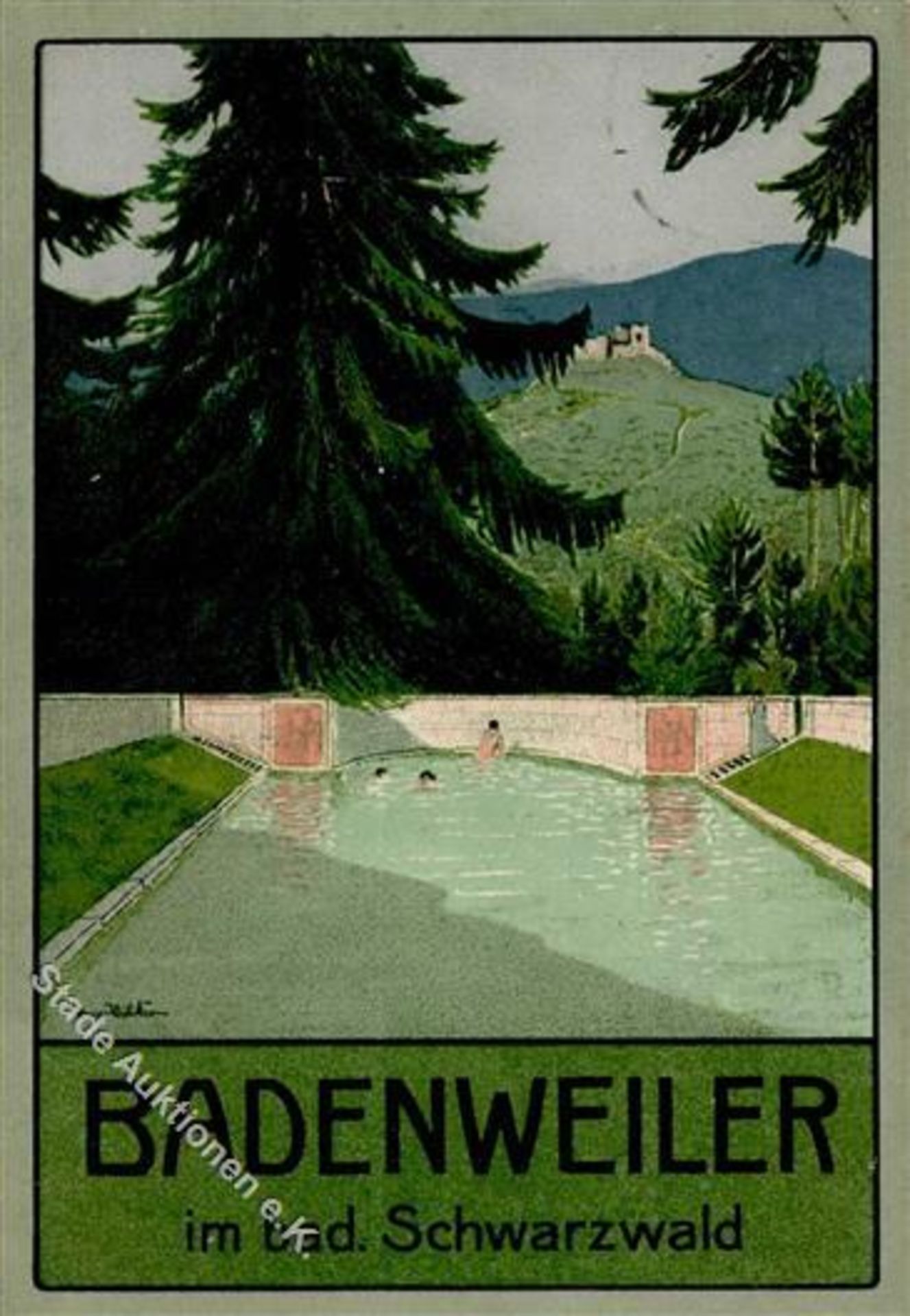 BADENWEILER (7847) - sign. Künstler-Werbekarte I-IIDieses Los wird in einer online-Auktion ohne