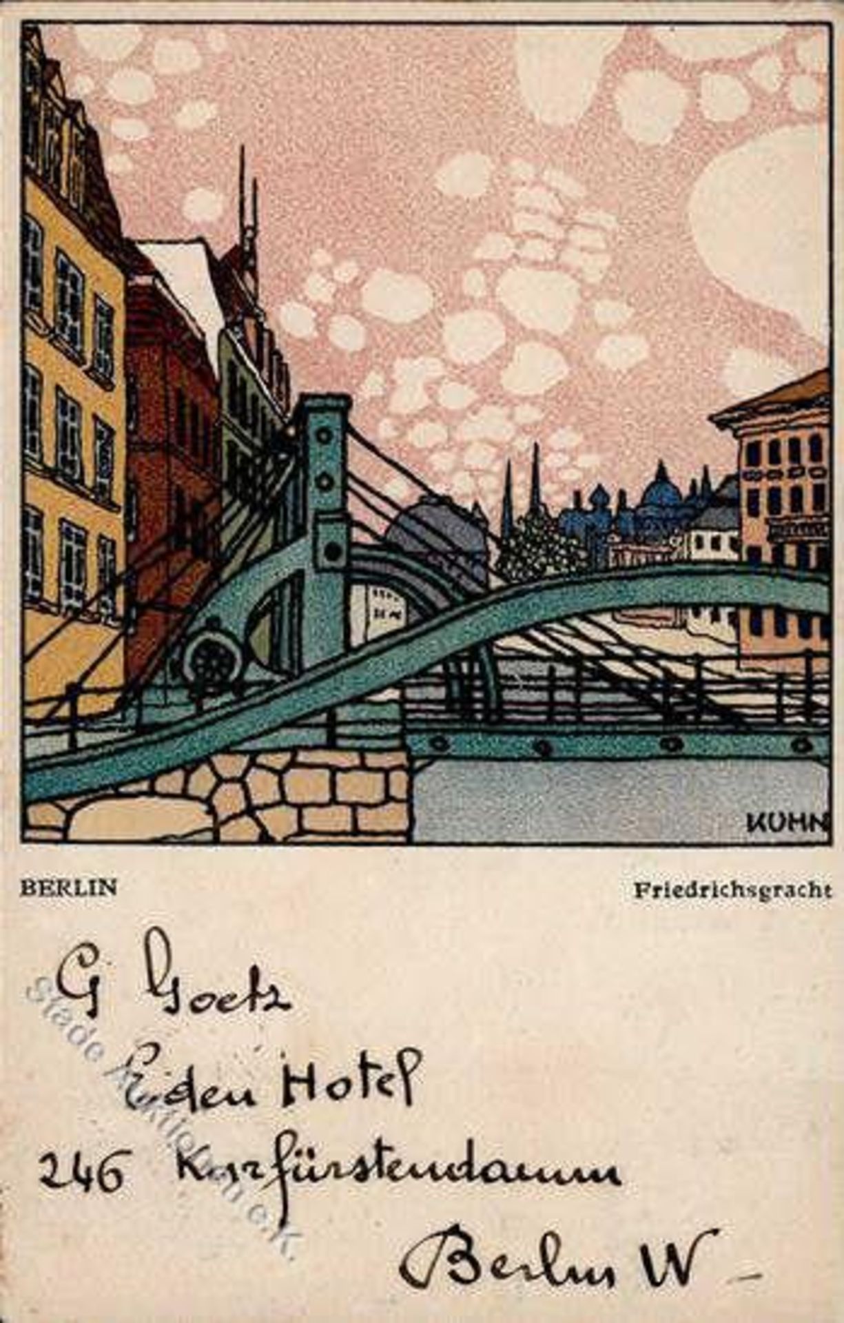 Kunst u. Kultur,Kunst,Wiener WerkstaettenWiener Werkstätte 443 Kuhn, Franz Berlin Friedrich Kanal