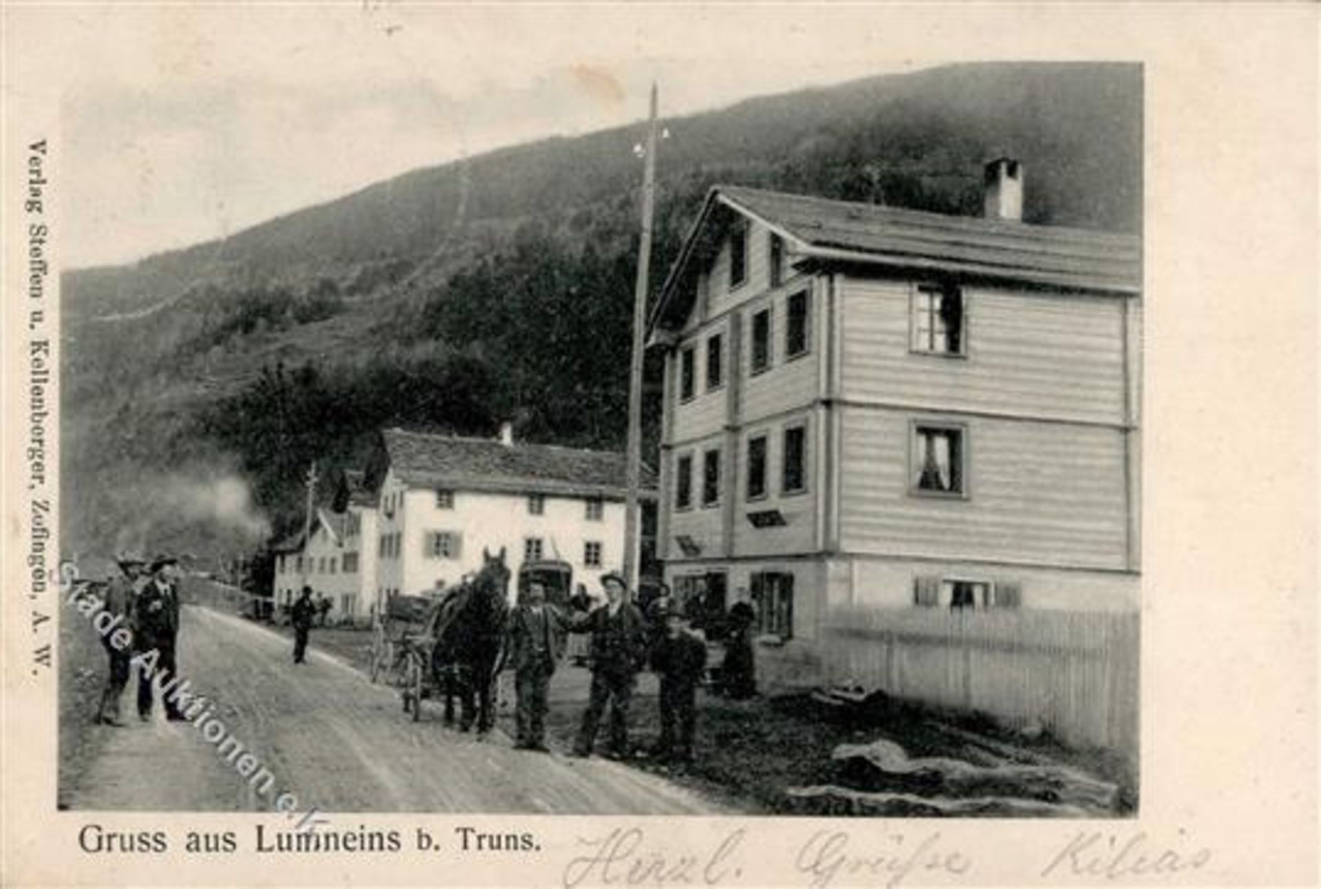 Lumneins (7166) Schweiz 1904 II (Stauchung)Dieses Los wird in einer online-Auktion ohne Publikum