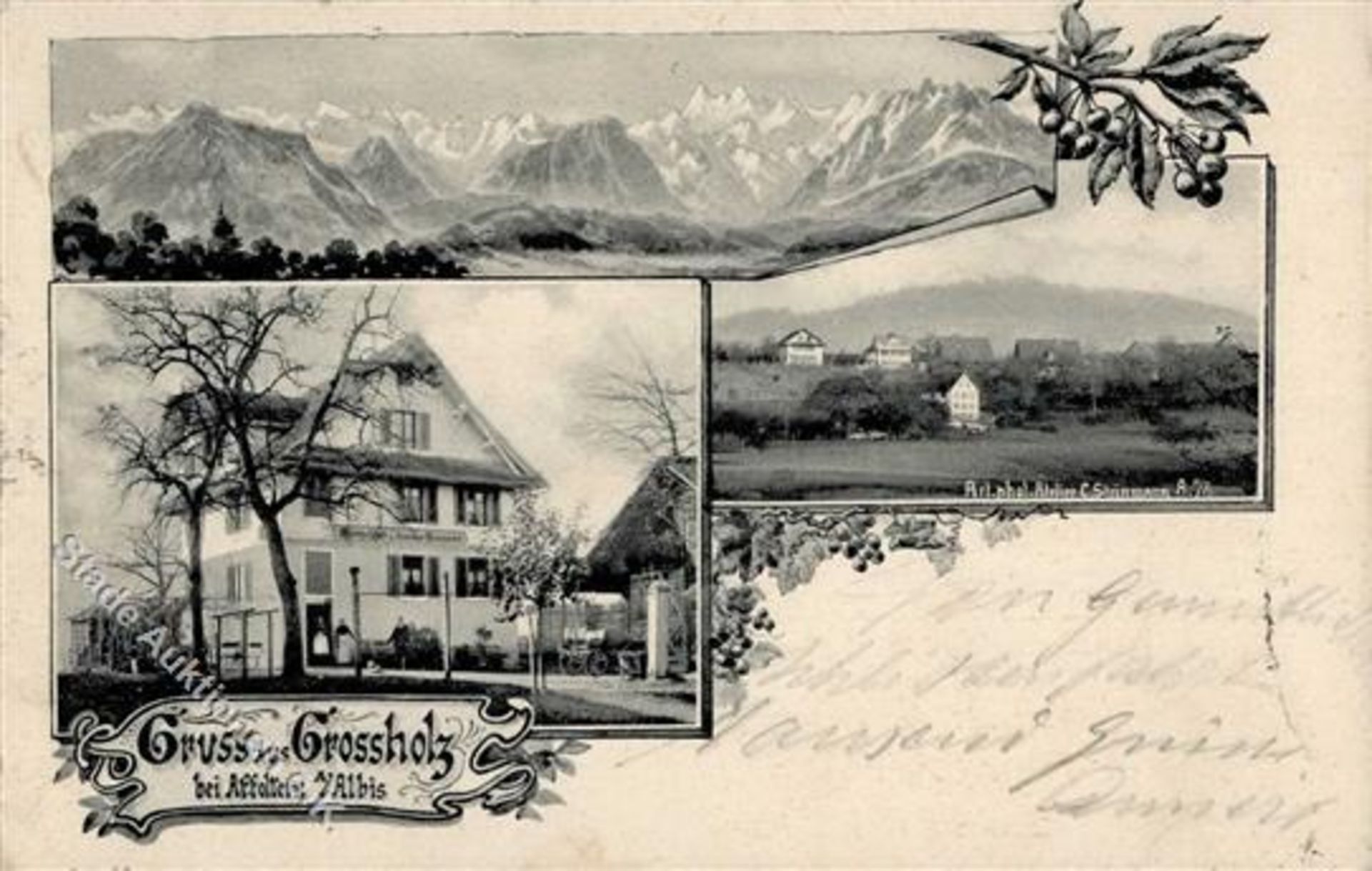Affoltern am Albis (8910) Schweiz Gasthaus Großholz 1904 I-IIDieses Los wird in einer online-Auktion