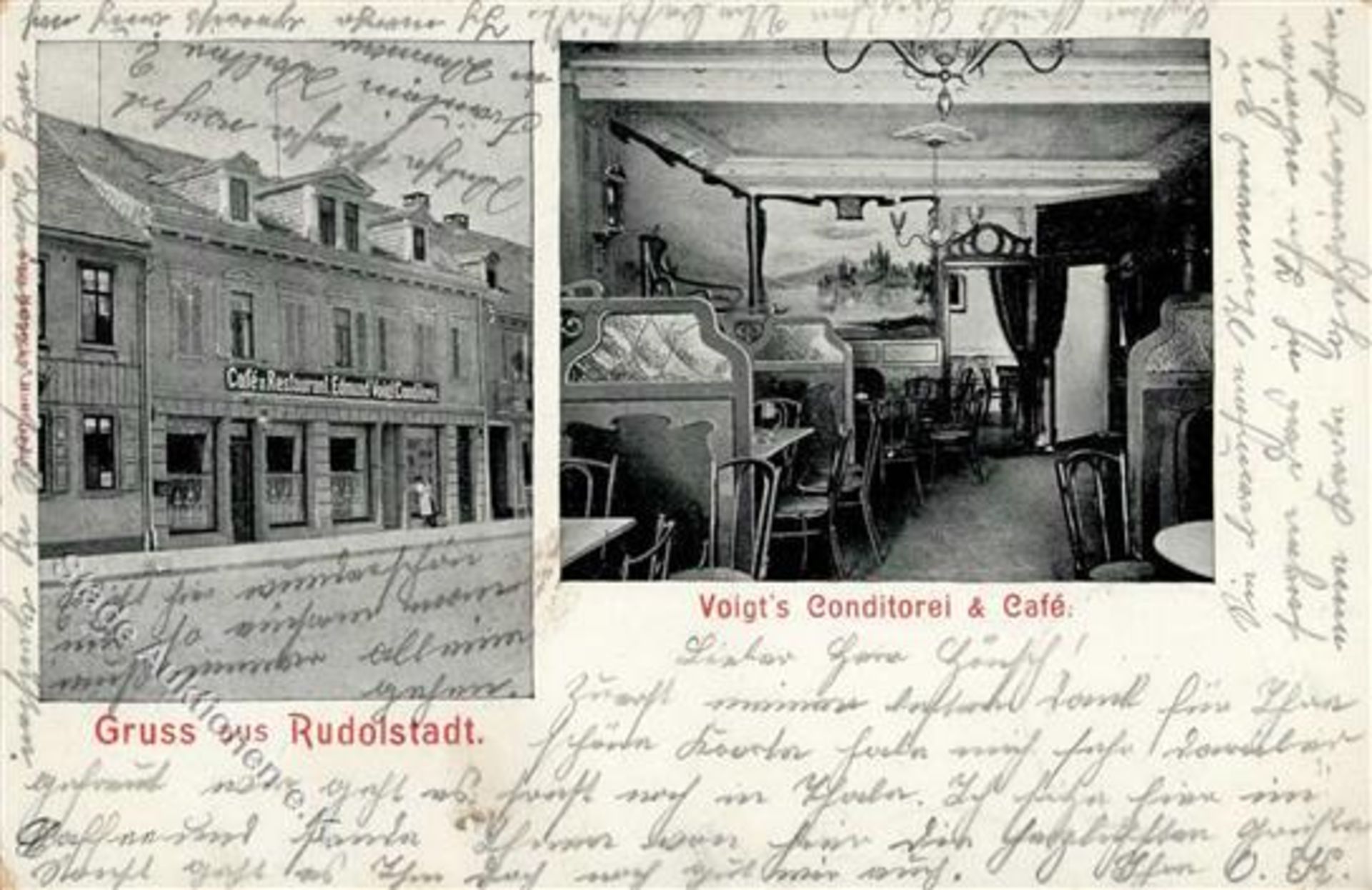 Rudolstadt (O6820) Cafe und Gasthaus Voigt 1903 I-II (Ecken abgestossen)Dieses Los wird in einer