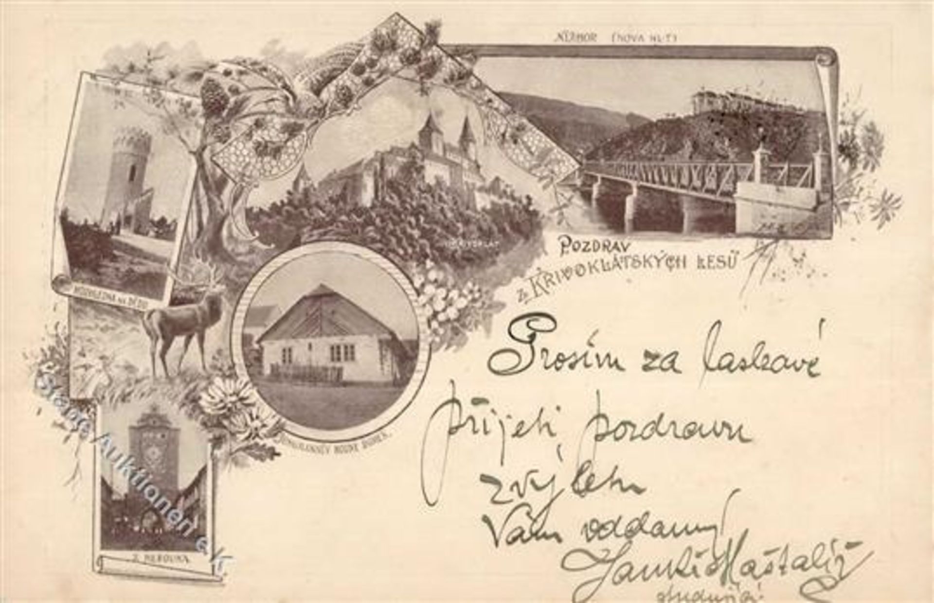 Krivolatsko Kesu , Pozdrav (Tschechien) 1898 I-Dieses Los wird in einer online-Auktion ohne Publikum