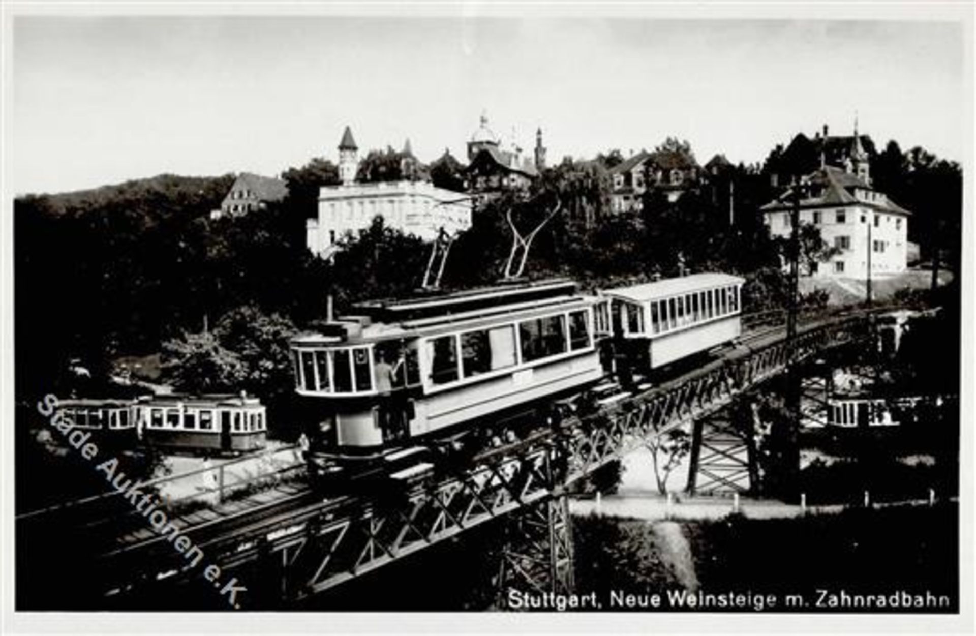 Stuttgart (7000) Neue Weinsteige Zahnradbahn Foto AK I-Dieses Los wird in einer online-Auktion