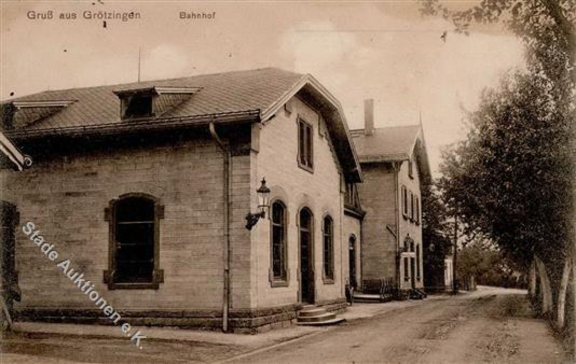 Grötzingen (7500) Bahnhof 1916 I-IIDieses Los wird in einer online-Auktion ohne Publikum angeboten.