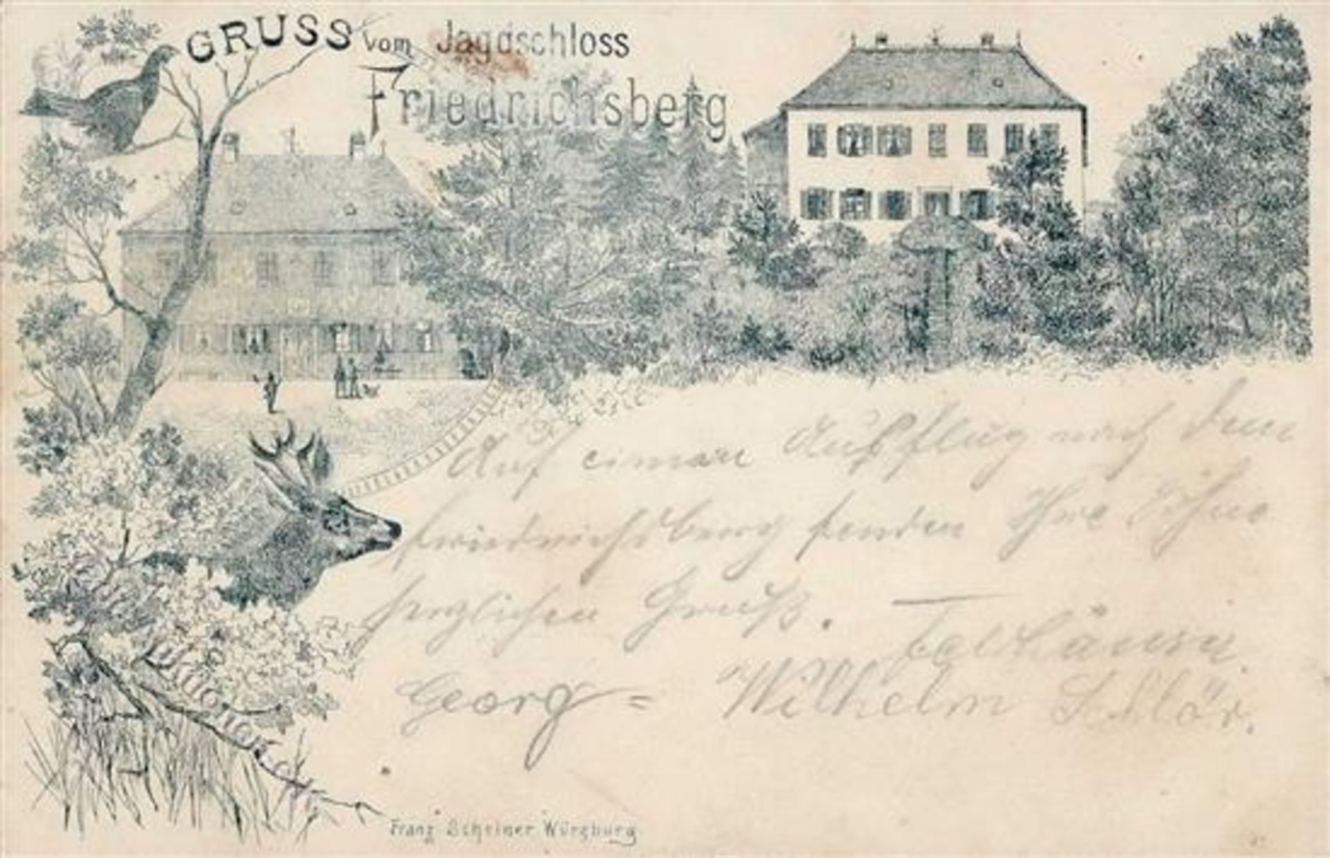 Abtswind (8711) Jagdschloss Friedrichsberg Verlag Franz Scheiner 1897 I-IIDieses Los wird in einer
