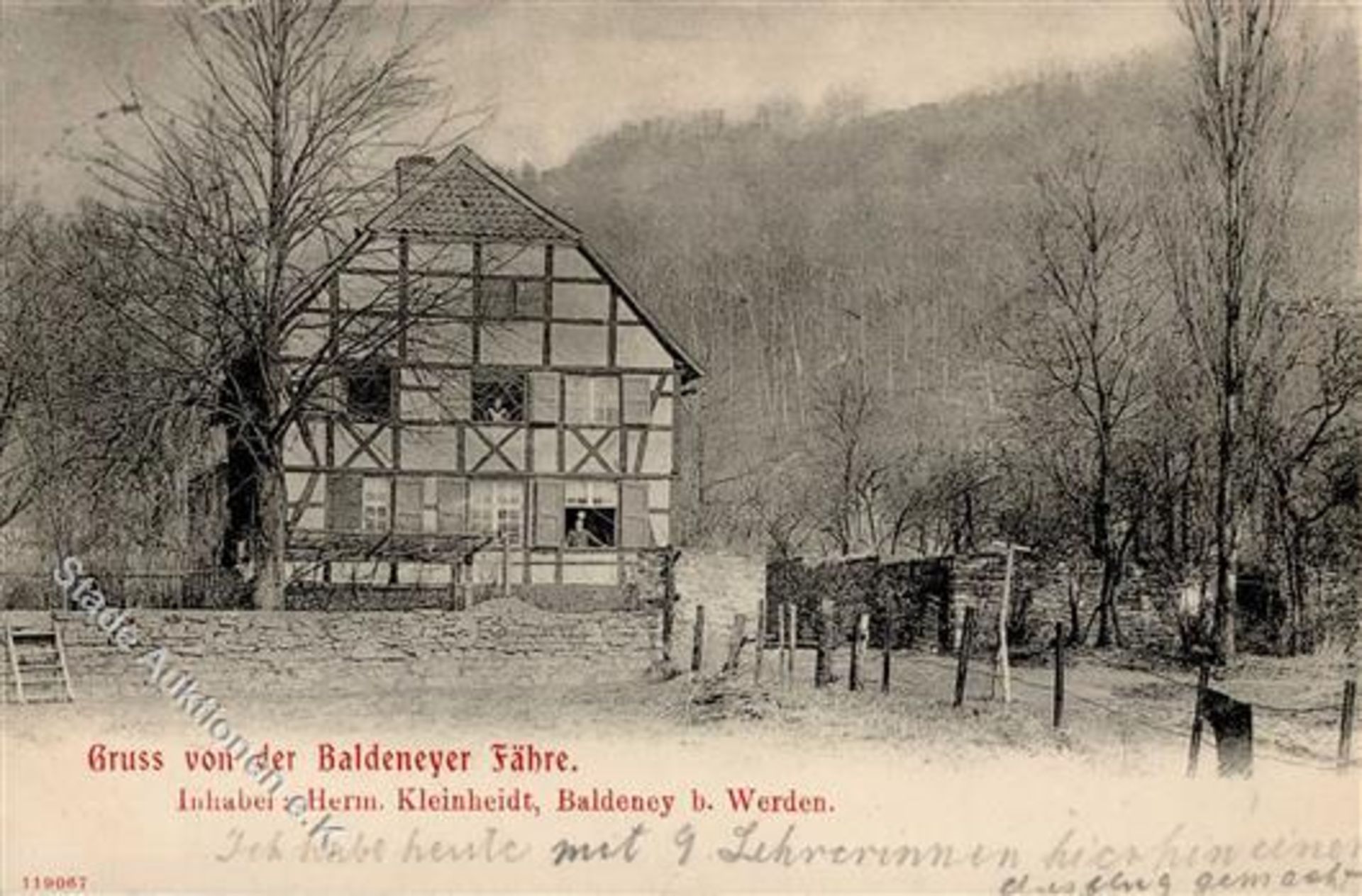 Bredeney (4300) Gasthaus Baldeneyer Fähre Hermann Kleinheidt 1907 I-IIDieses Los wird in einer