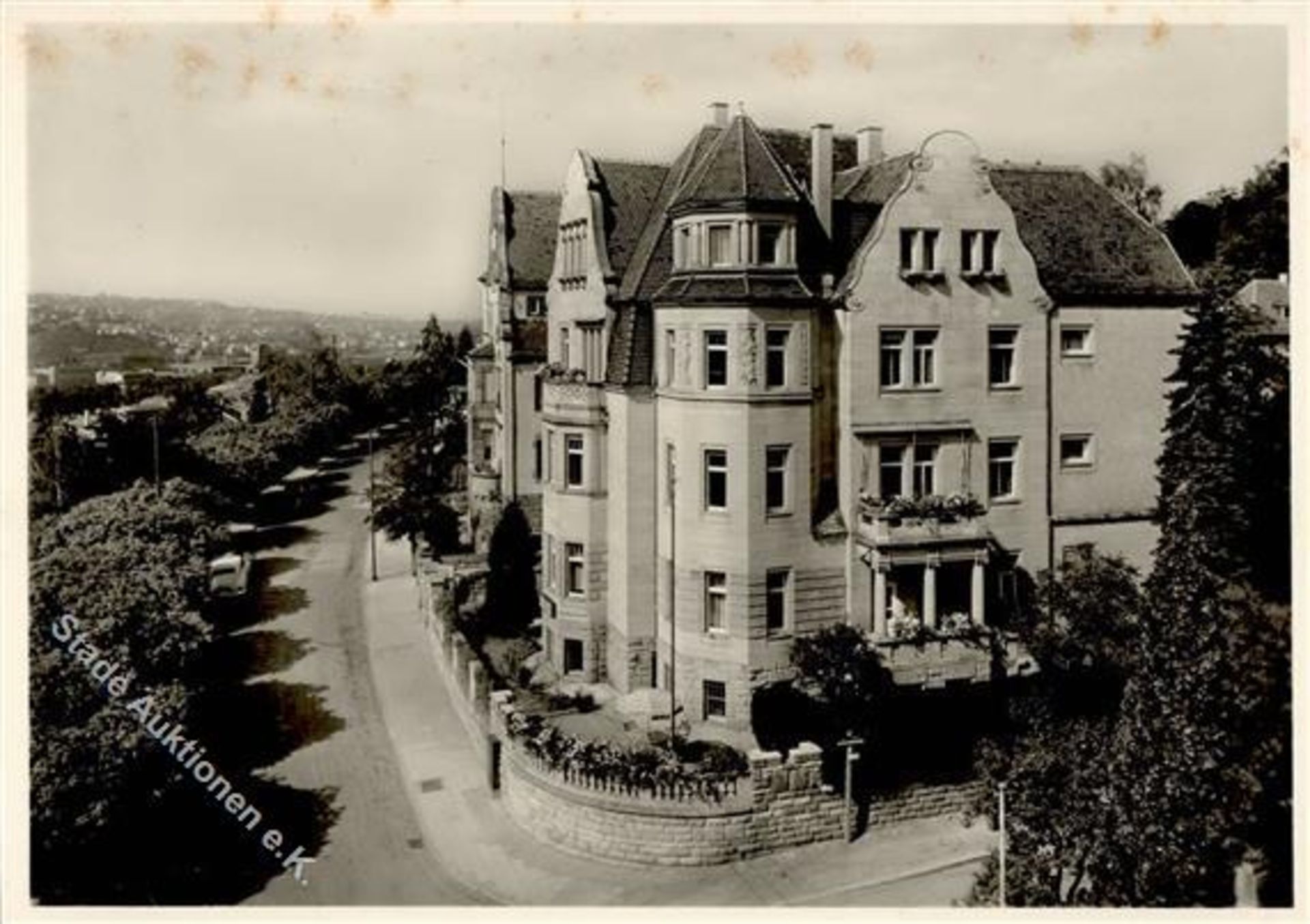 Stuttgart (7000) Hotel Haus Stafflenberg Inh. Gehringer, O. Foto AK II (Stockflecken)Dieses Los wird