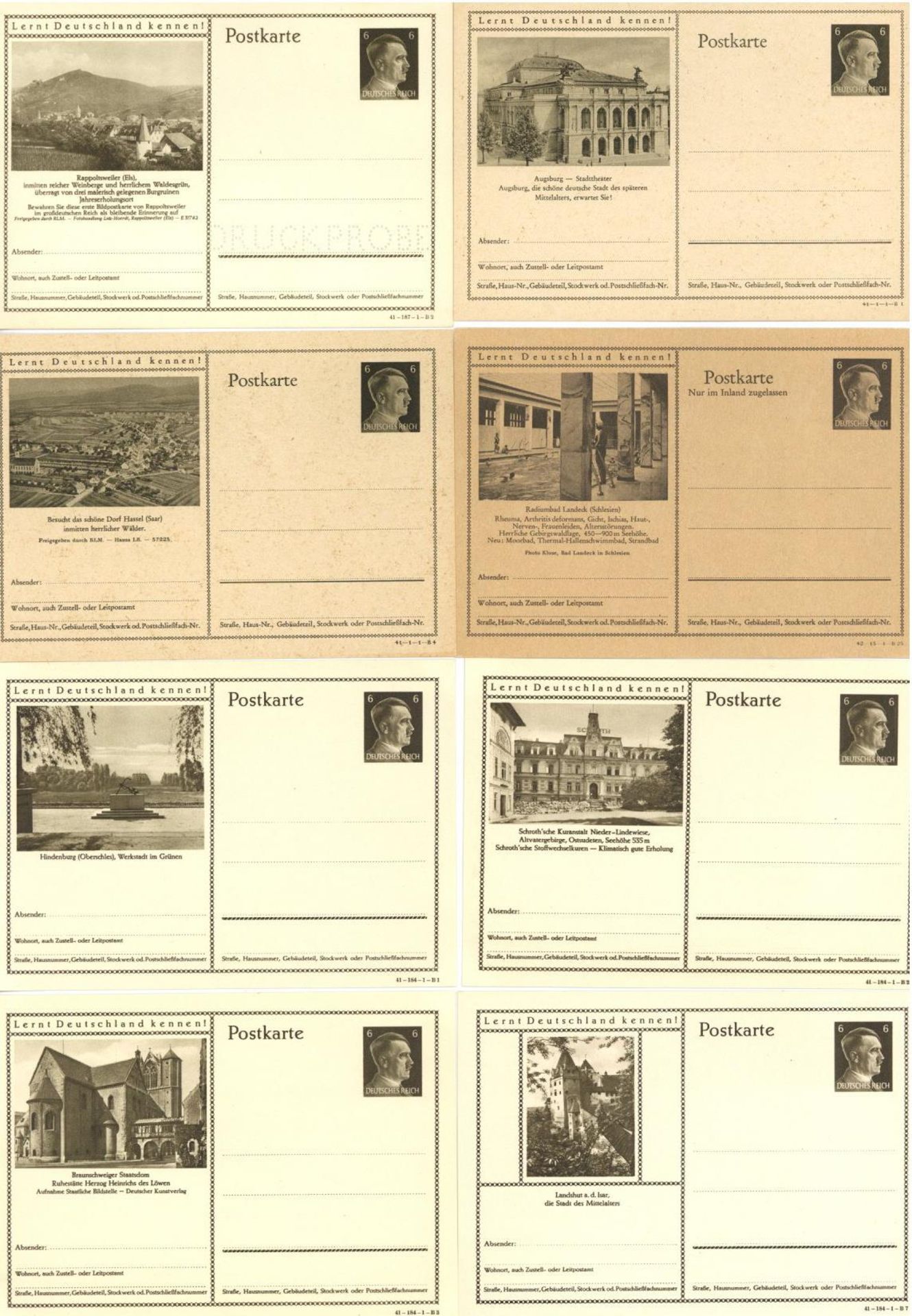 Ganzsache Deutsches Reich WK II Partie mit über 180 Bildpostkarten meist ungelaufen (P304/305/307)