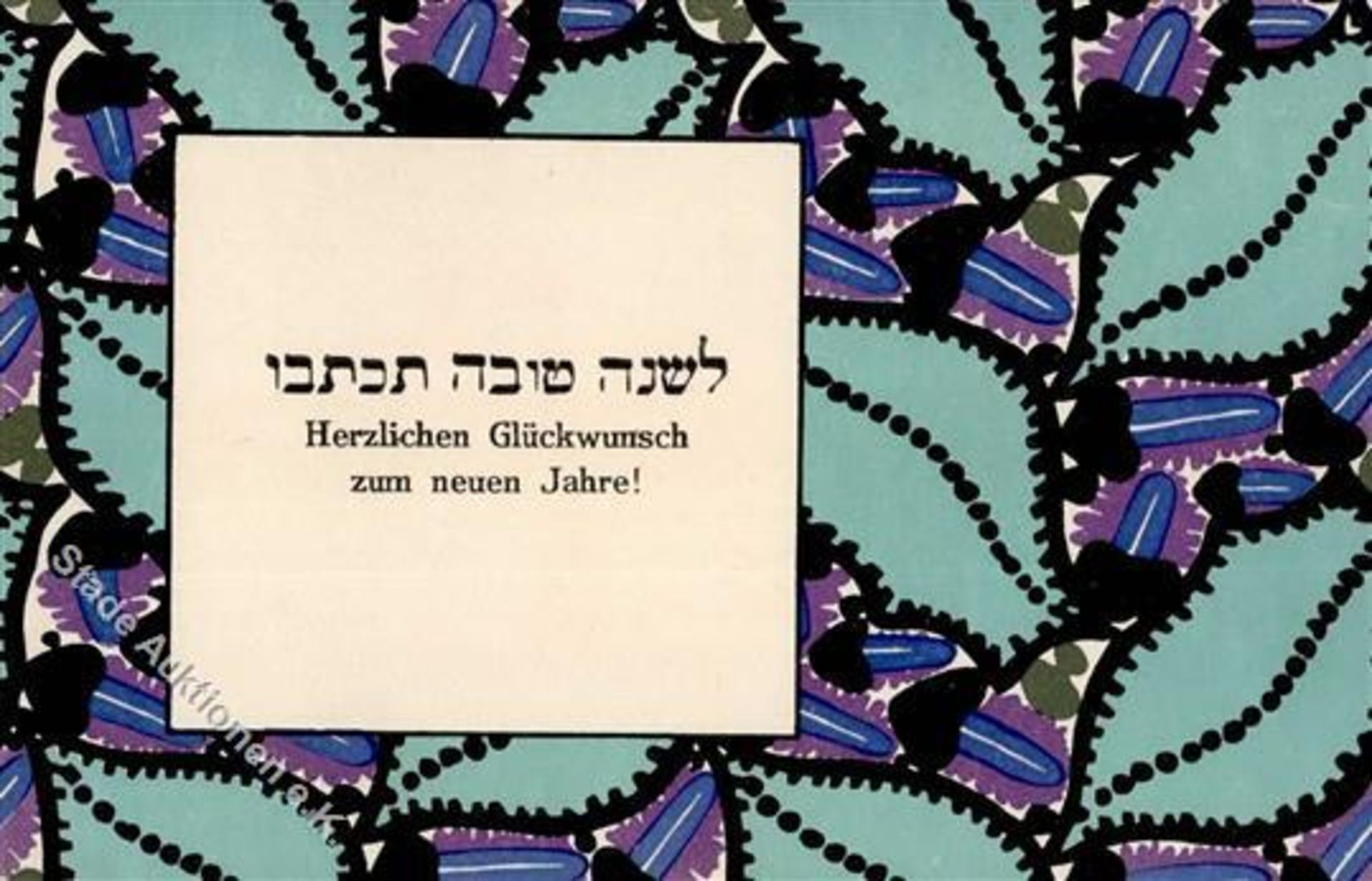 Kunst u. Kultur,Kunst,Wiener WerkstaettenWiener Werkstätte Frl. Arber Stoffmuster Entwurf Neujahr