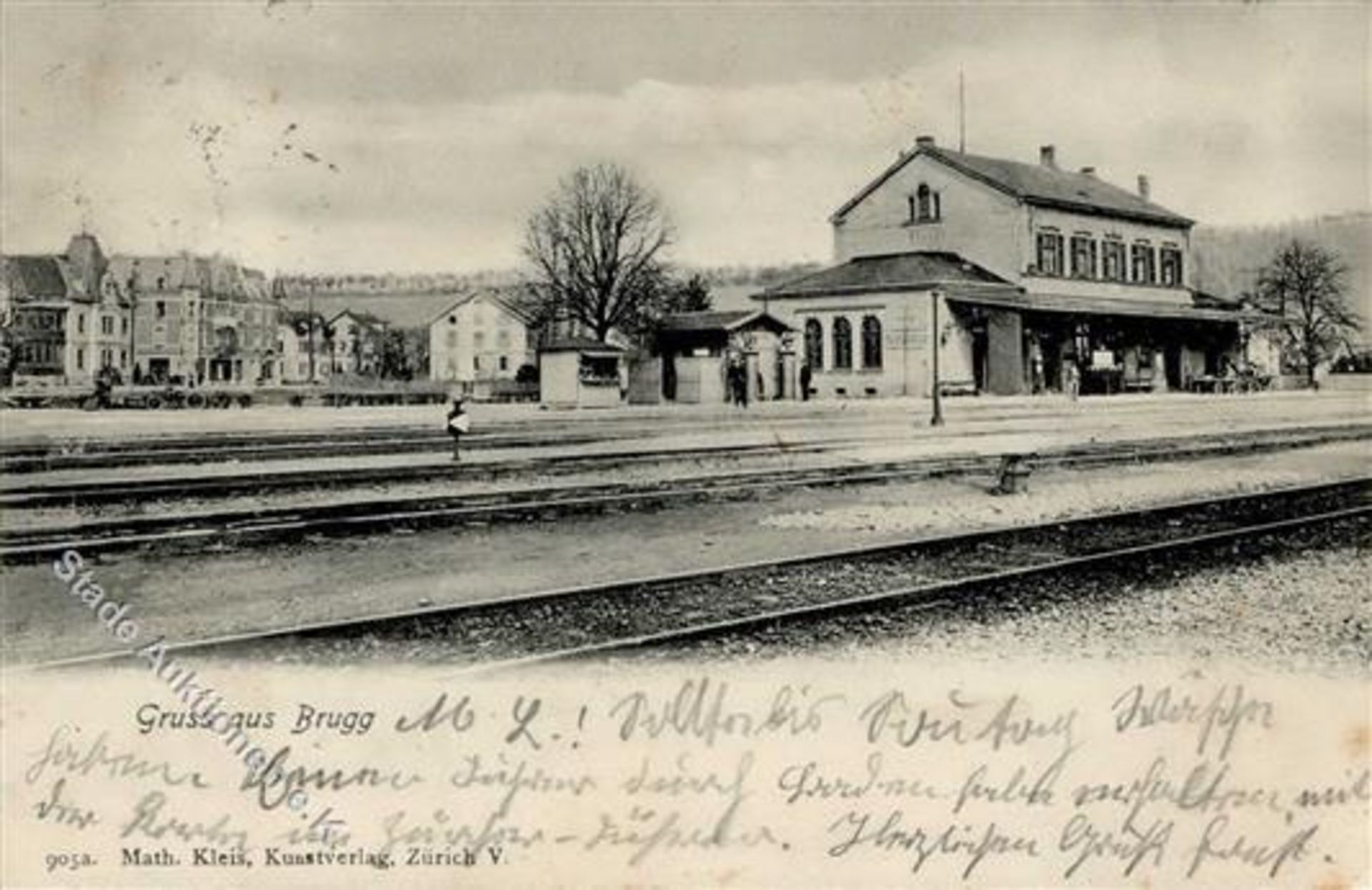 Brugg AG (5200) Schweiz Bahnhof 1904 I-IIDieses Los wird in einer online-Auktion ohne Publikum