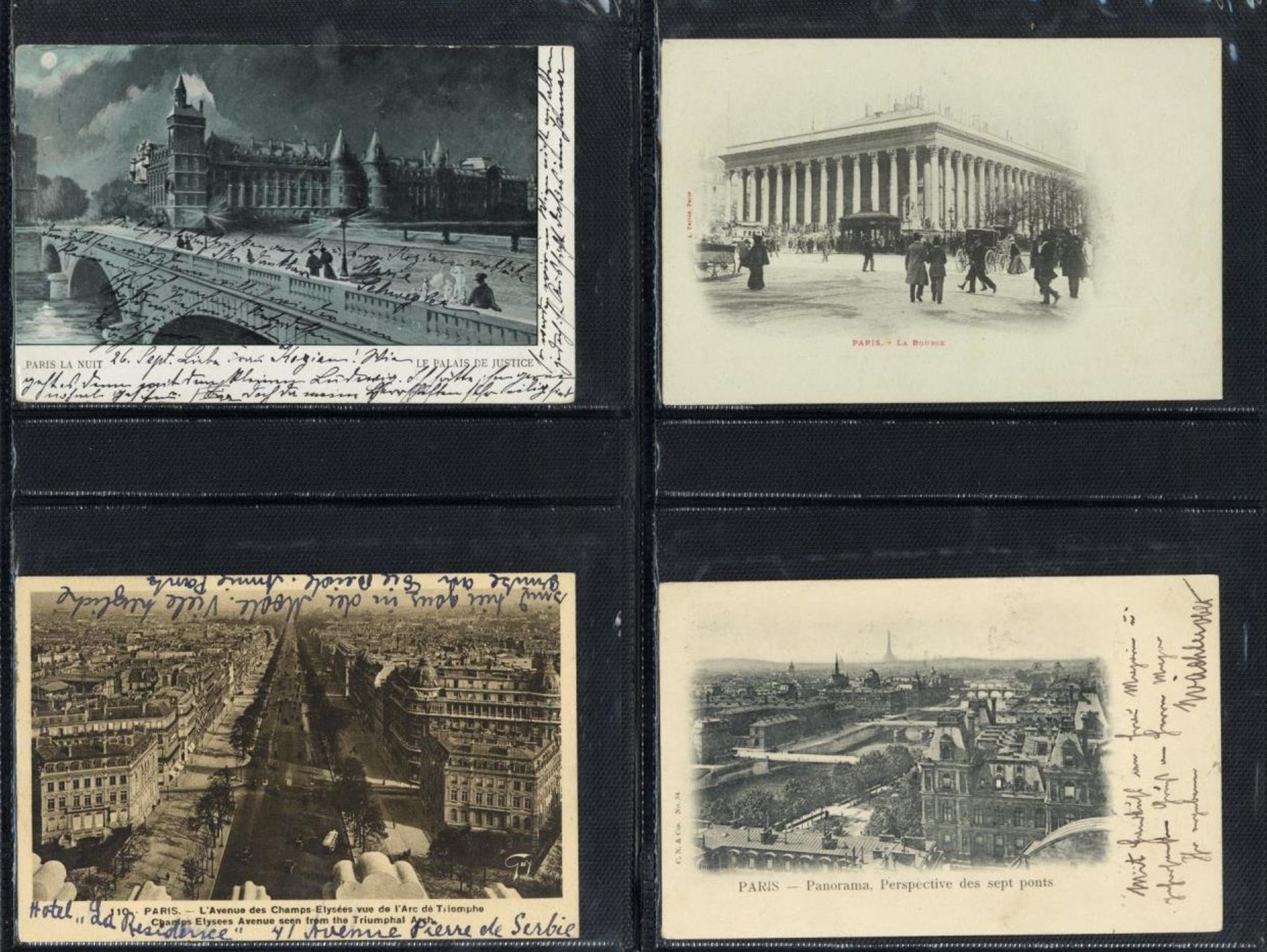Paris (Frankreich) Album mit circa 140 Ansichtskarten 1900-1945 einfache Karten I-IIDieses Los
