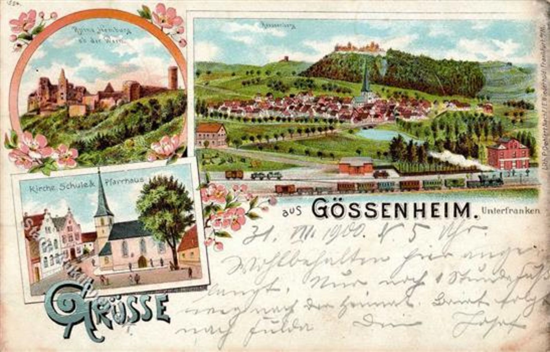 Gössenheim (8781) Eisenbahn Lithographie 1901 I-IIDieses Los wird in einer online-Auktion ohne
