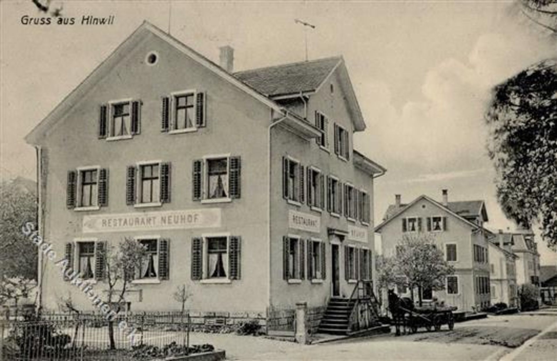 Hinwil (8340) Schweiz Gasthaus Neuhof 1909 I-IIDieses Los wird in einer online-Auktion ohne Publikum