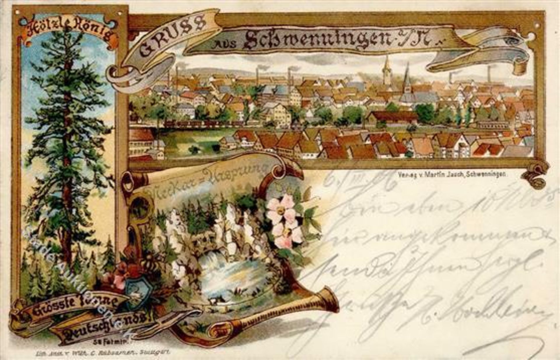 Schwenningen (7730) Eisenbahn Ortsansicht 1906 I-IIDieses Los wird in einer online-Auktion ohne