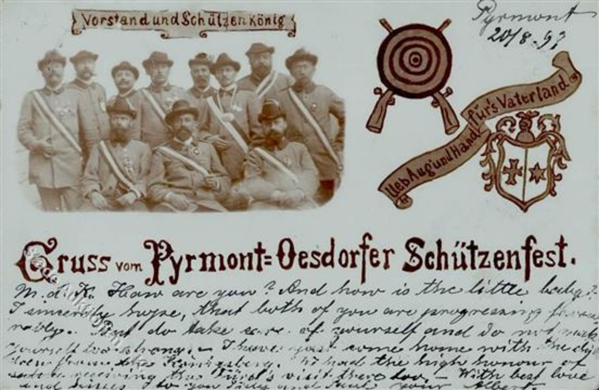 Bad Pyrmont (3280) Oesdorfer Schützenfest 1899 I-Dieses Los wird in einer online-Auktion ohne
