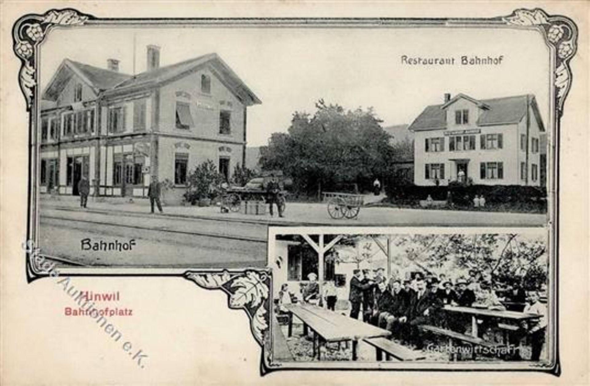 Hinwil (8340) Schweiz Gasthaus Bahnhof 1910 I-IIDieses Los wird in einer online-Auktion ohne