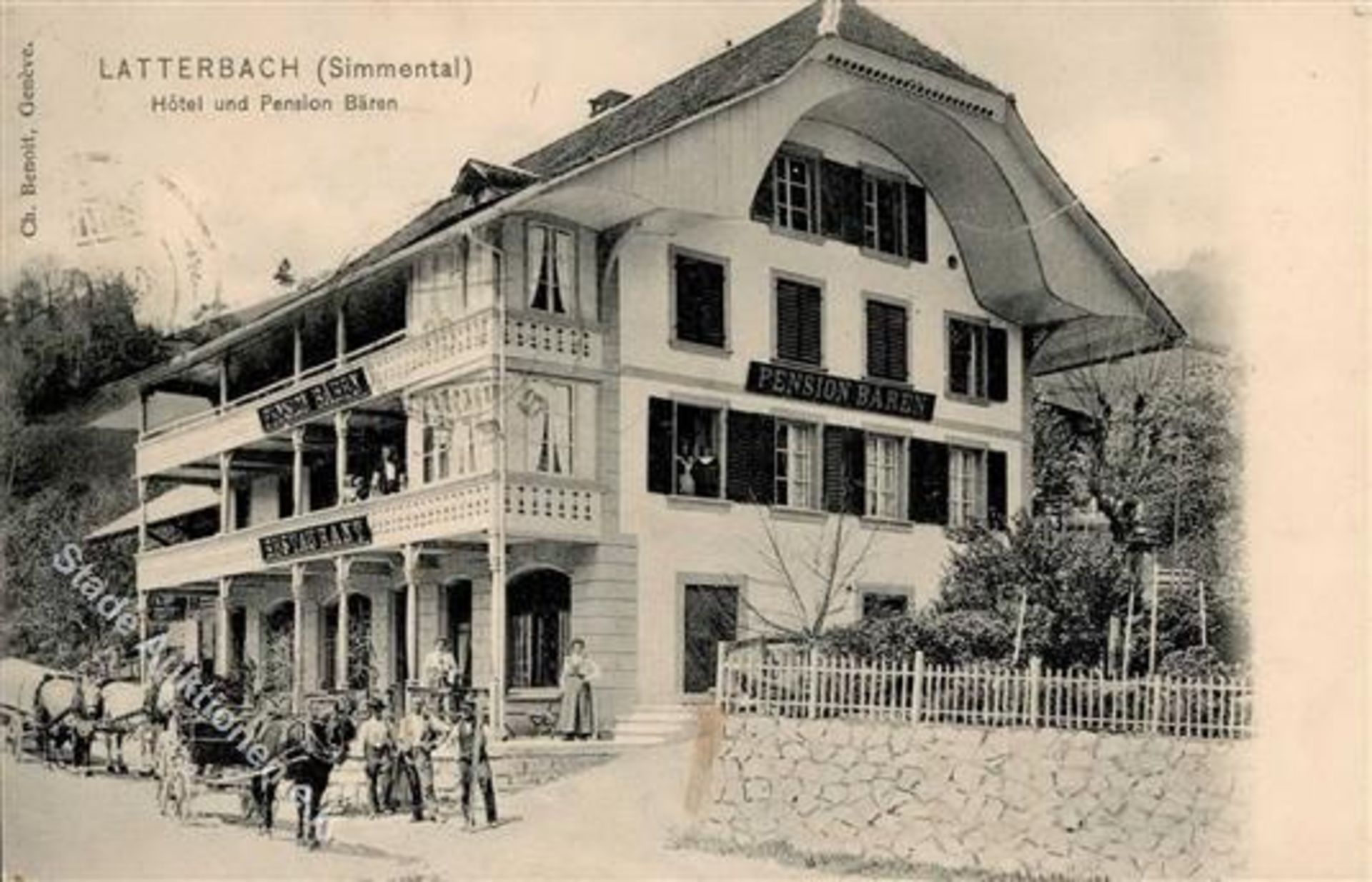 Latterbach (3758) Schweiz Pension Bärren Gasthaus Hotel 1908 I-IIDieses Los wird in einer online-