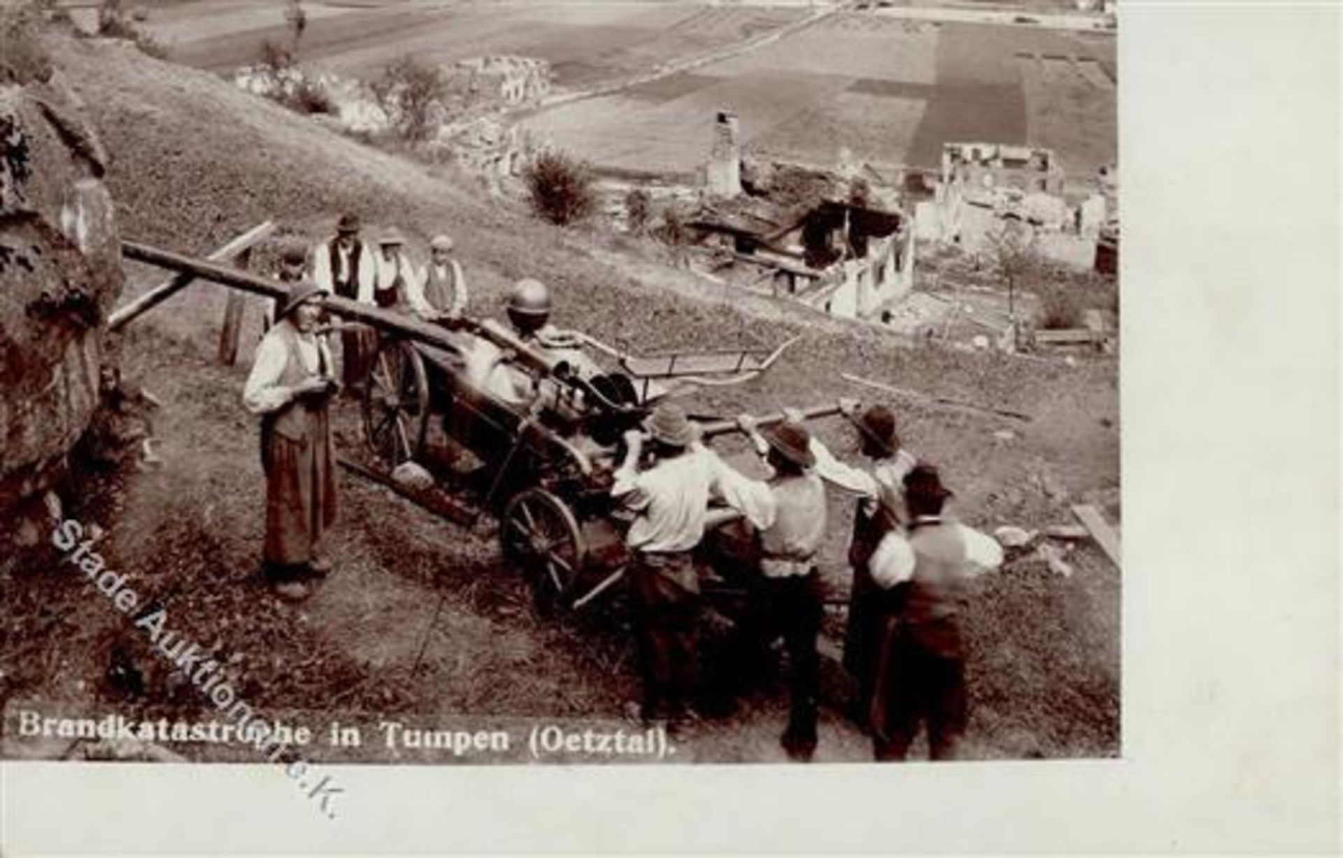 Tumpen (6441) Österreich Brandkatastrophe 1905 I-II (Marke entfernt)Dieses Los wird in einer