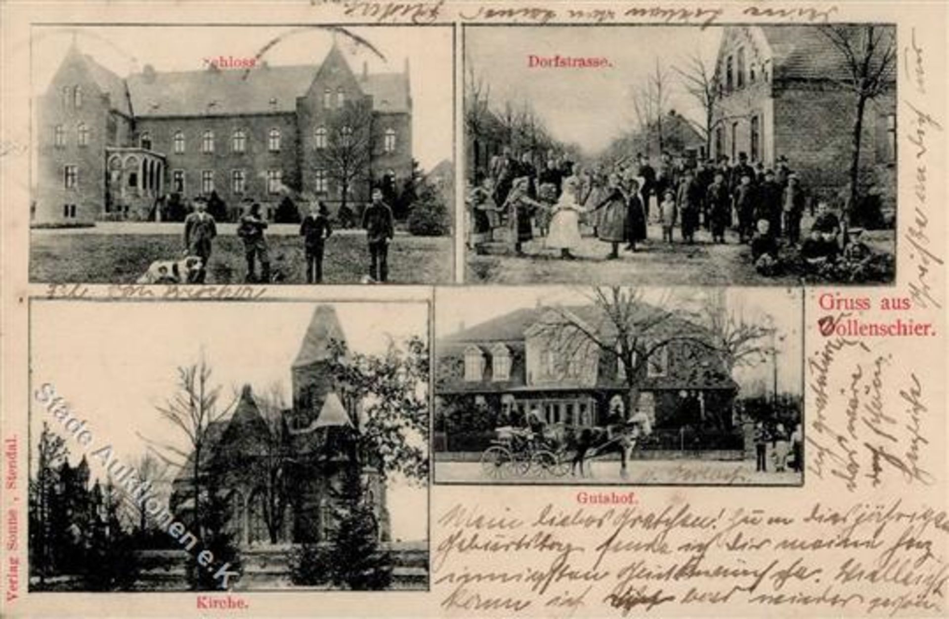 Vinzelberg (O3501) Vollenschier Schloss Dorfstraße Kirche 1902 I-IIDieses Los wird in einer online-