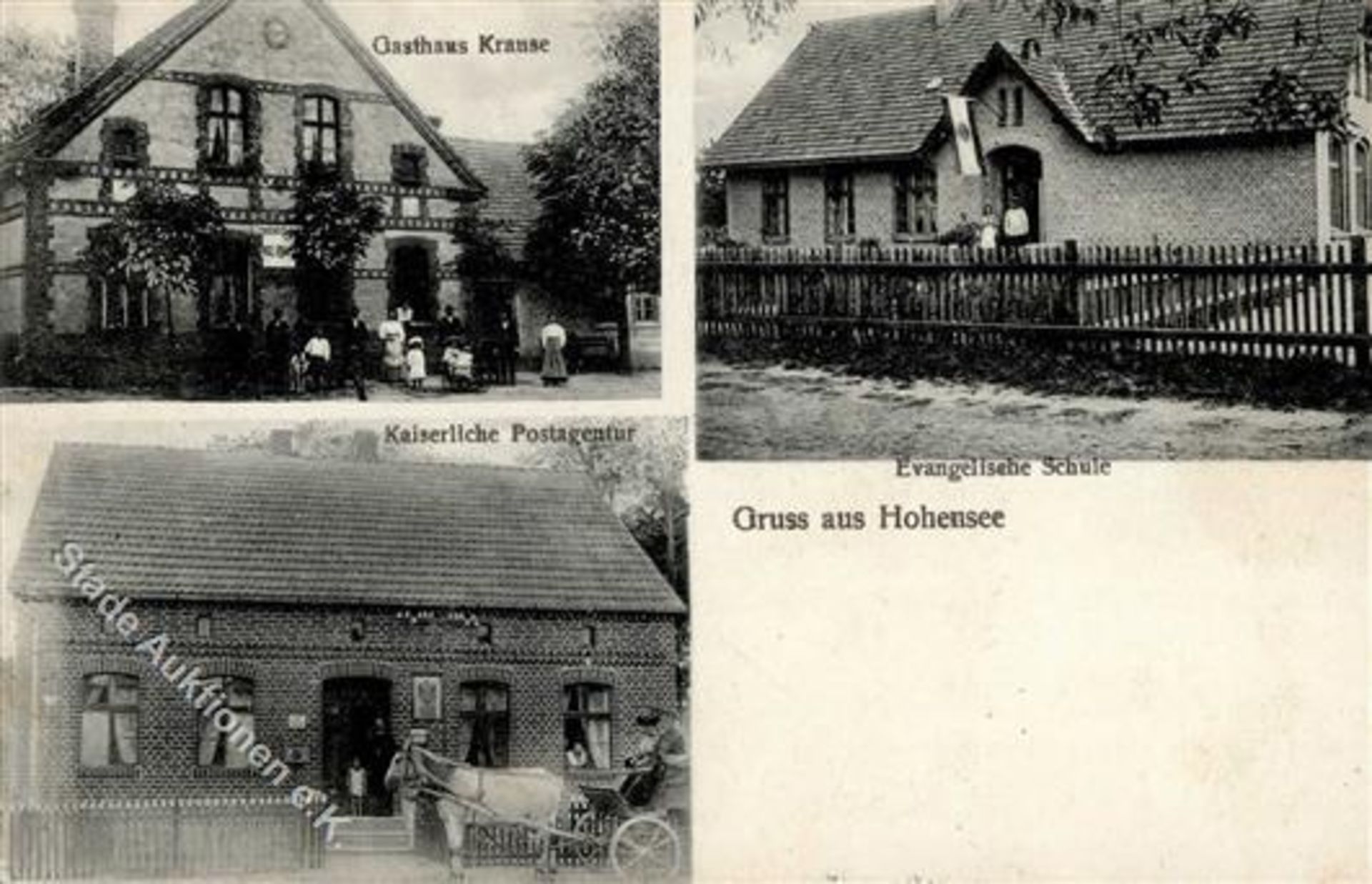 Hohensee (O2221) Gasthaus Krause Postamt II (Stauchung)Dieses Los wird in einer online-Auktion