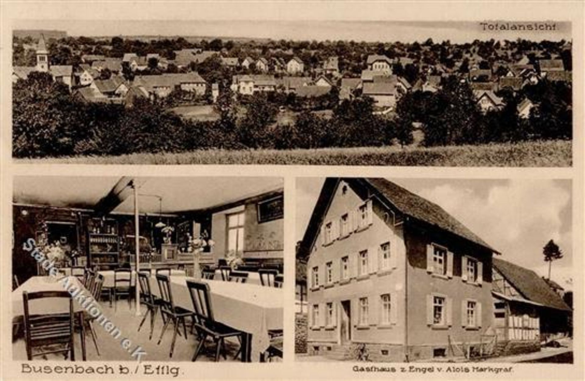 Ettlingen (7505) Busenbach Gasthaus zum Engel Alois Markgraf Ortsansicht I-IIDieses Los wird in