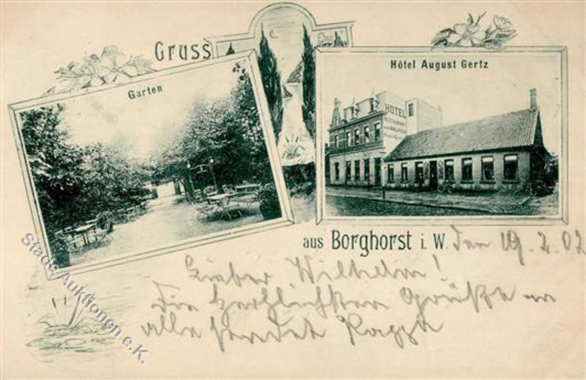 Borghorst (4430) Hotel Gertz 1902 I-Dieses Los wird in einer online-Auktion ohne Publikum