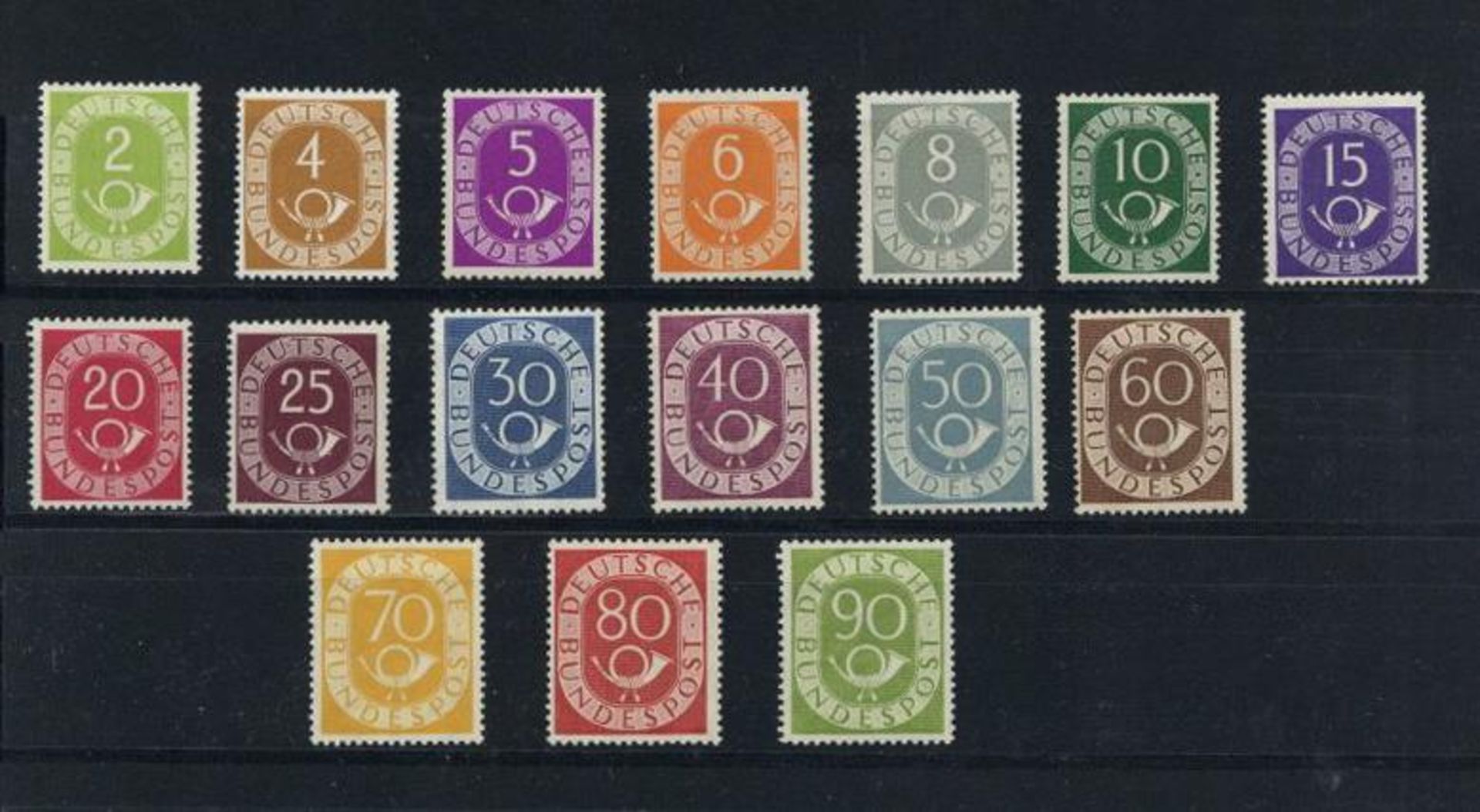 BUND 1949/87, Sammlung im Schaubek-Vordruckbinder, anfangs teils * bzw. entfalzt wie Posthorn, 50 Pf